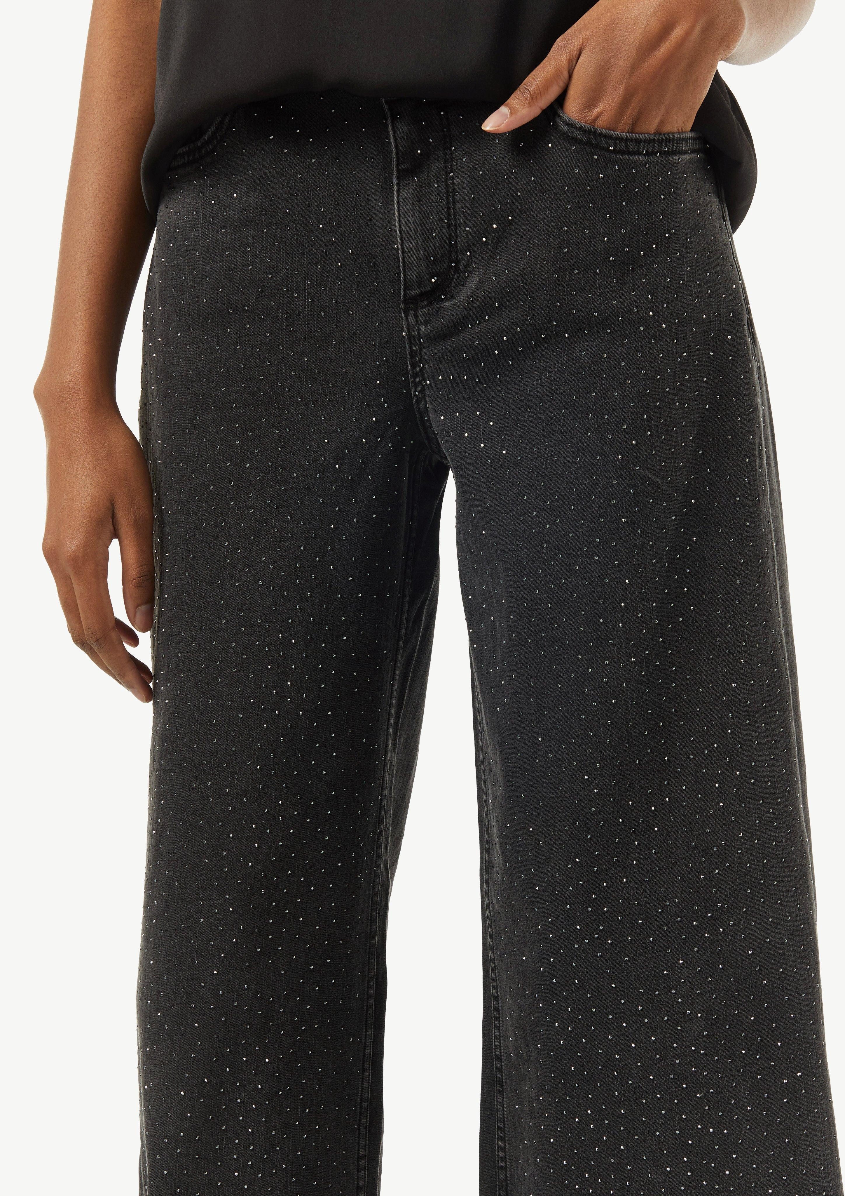 Comma 5-Pocket-Jeans Jeans mit Schmuckstein-Besatz auf günstig online kaufen