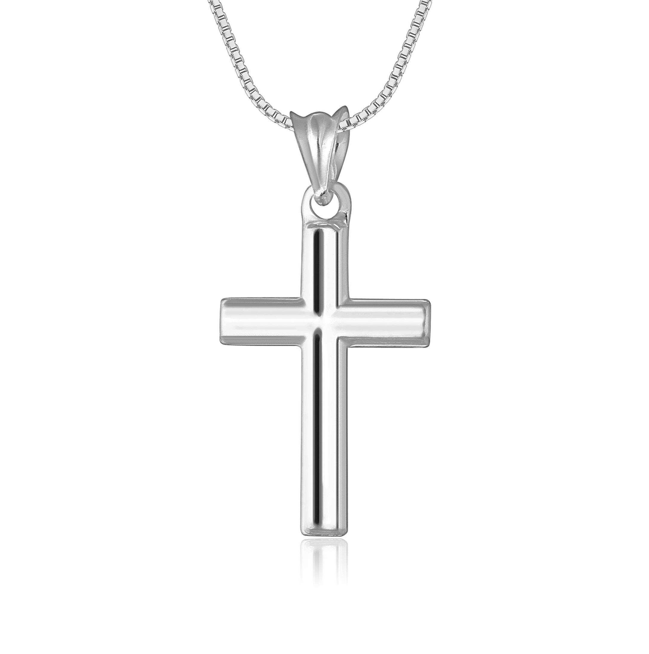Kette mit Anhänger Kreuz Silberkette Kreuz Kette