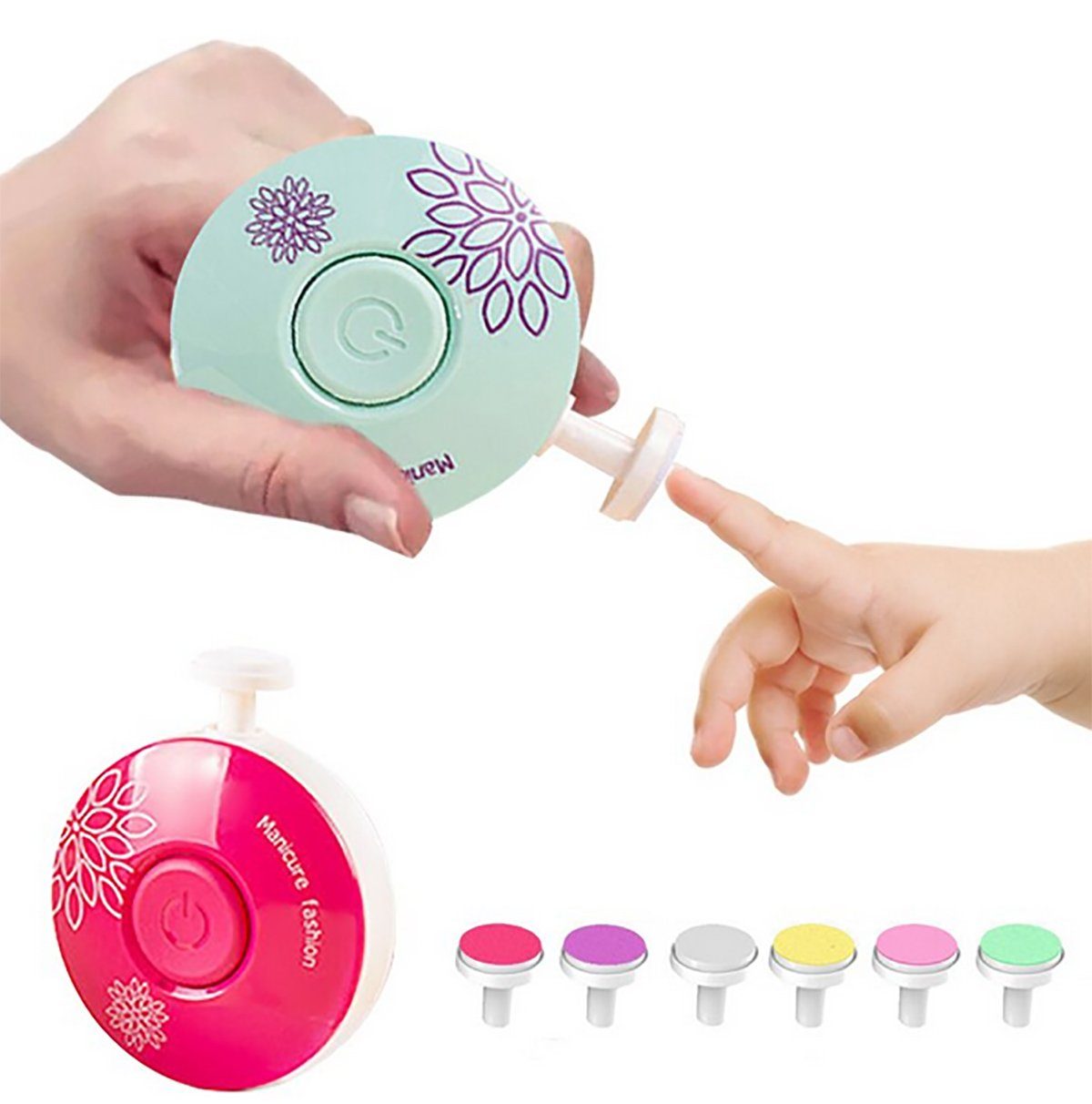 Rosa Pediküreset TPFBeauty - 1 Akku Säuglinge Elektrisch Nagelfeile Kleinkinder Babypflege-Set für Baby tlg., und mit Elektrische Sicherer Baby-Nagelschneider,