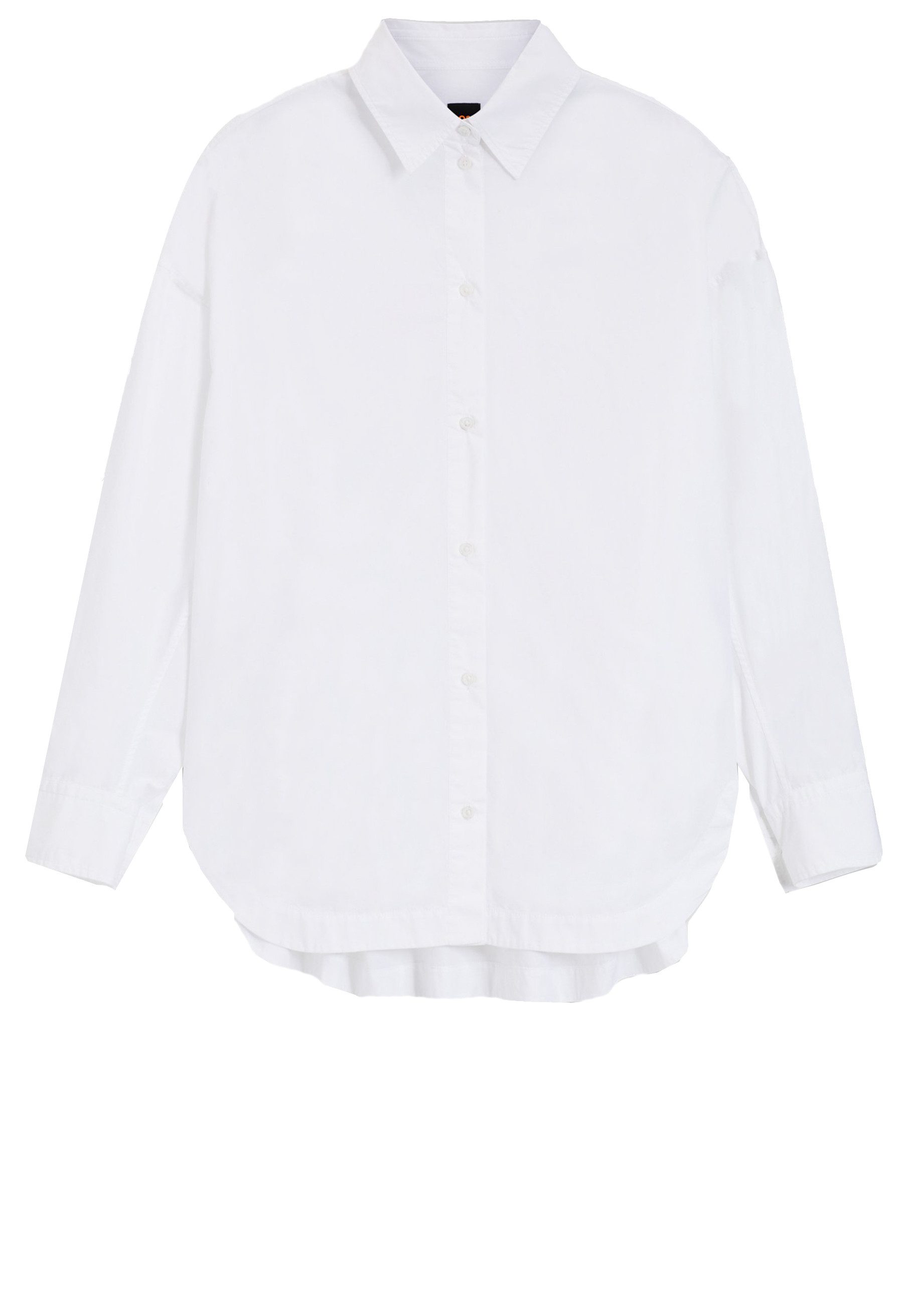 BOSS ORANGE Блузкиtop aus Baumwoll-Popeline mit Spitzkragen (1-tlg)