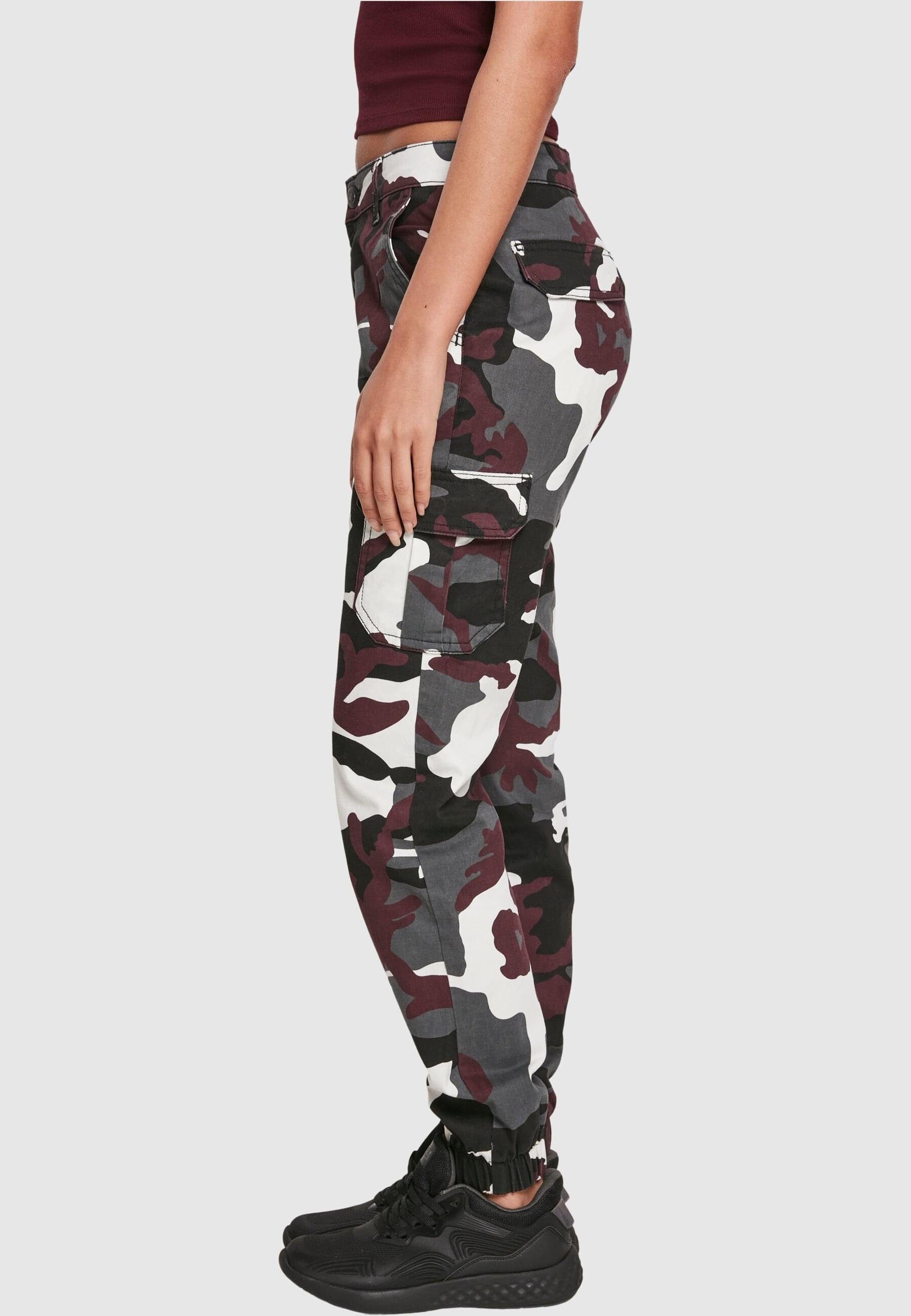 URBAN Cargo Camo Waist Pants CLASSICS Damen Ladies High (1-tlg) camo wine Cargohose