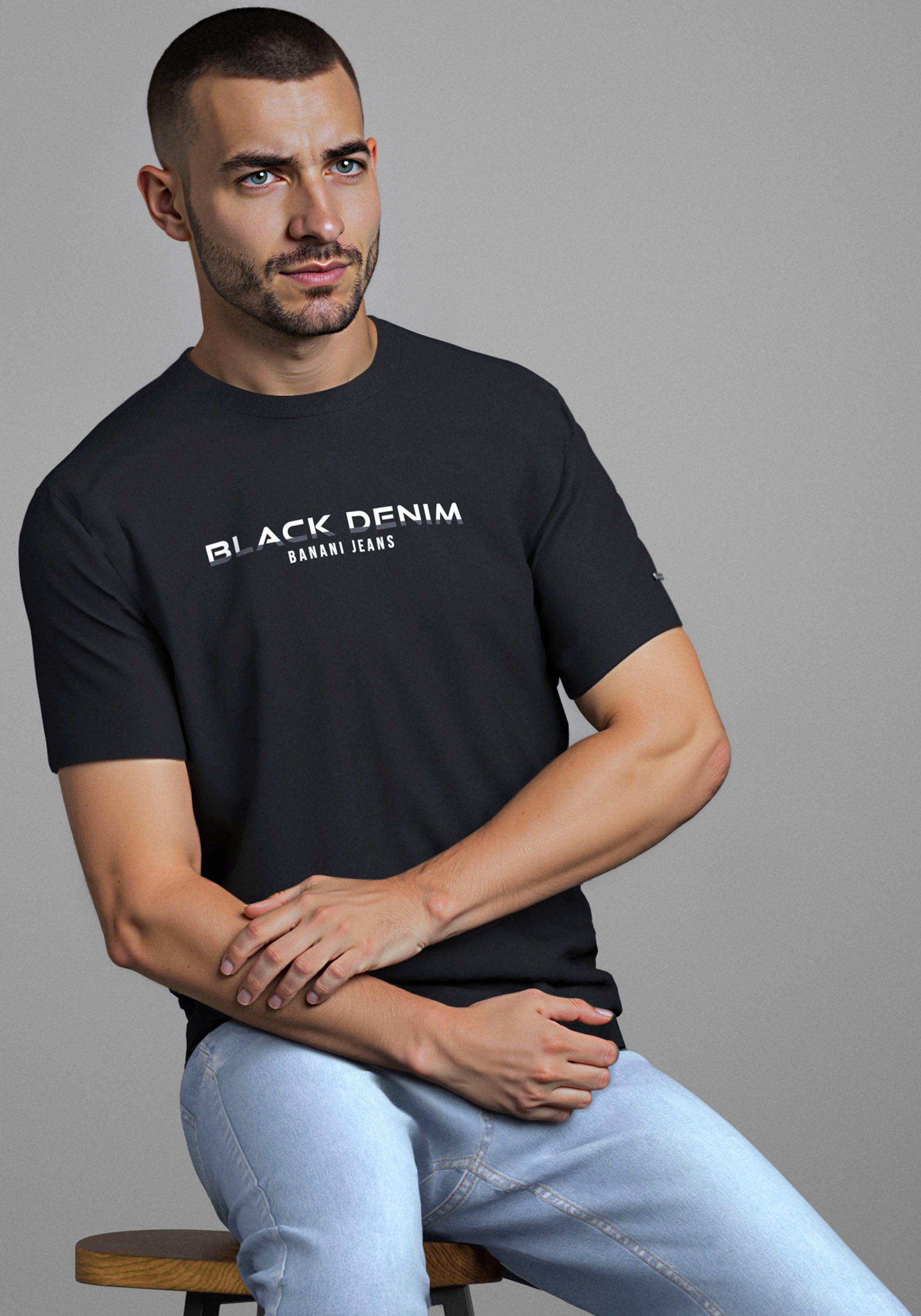 Bruno Banani T-Shirt kurzärmelig, schmal geschnitten, Rundhalsausschnitt günstig online kaufen