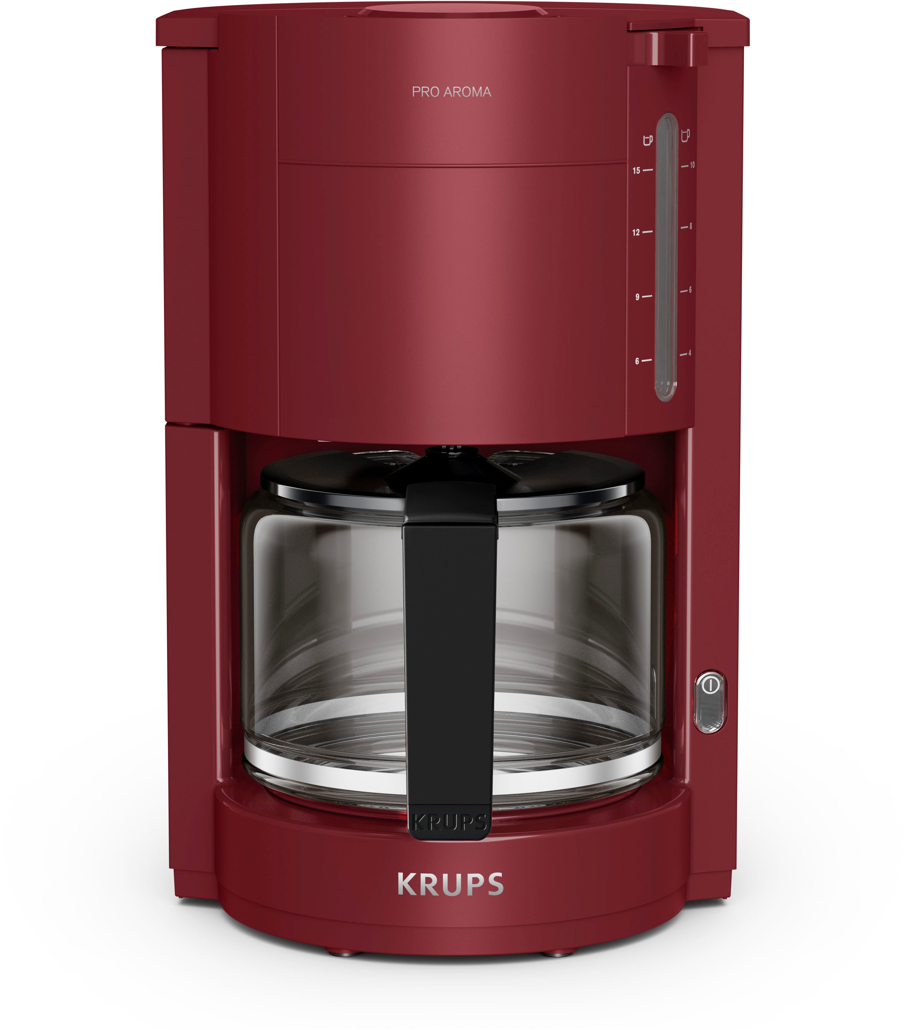 Krups Filterkaffeemaschine F30905 Pro Aroma, 1,25l Kaffeekanne, mit Glaskanne, 1,25L Füllmenge, 10-15 Tassen, 1050W