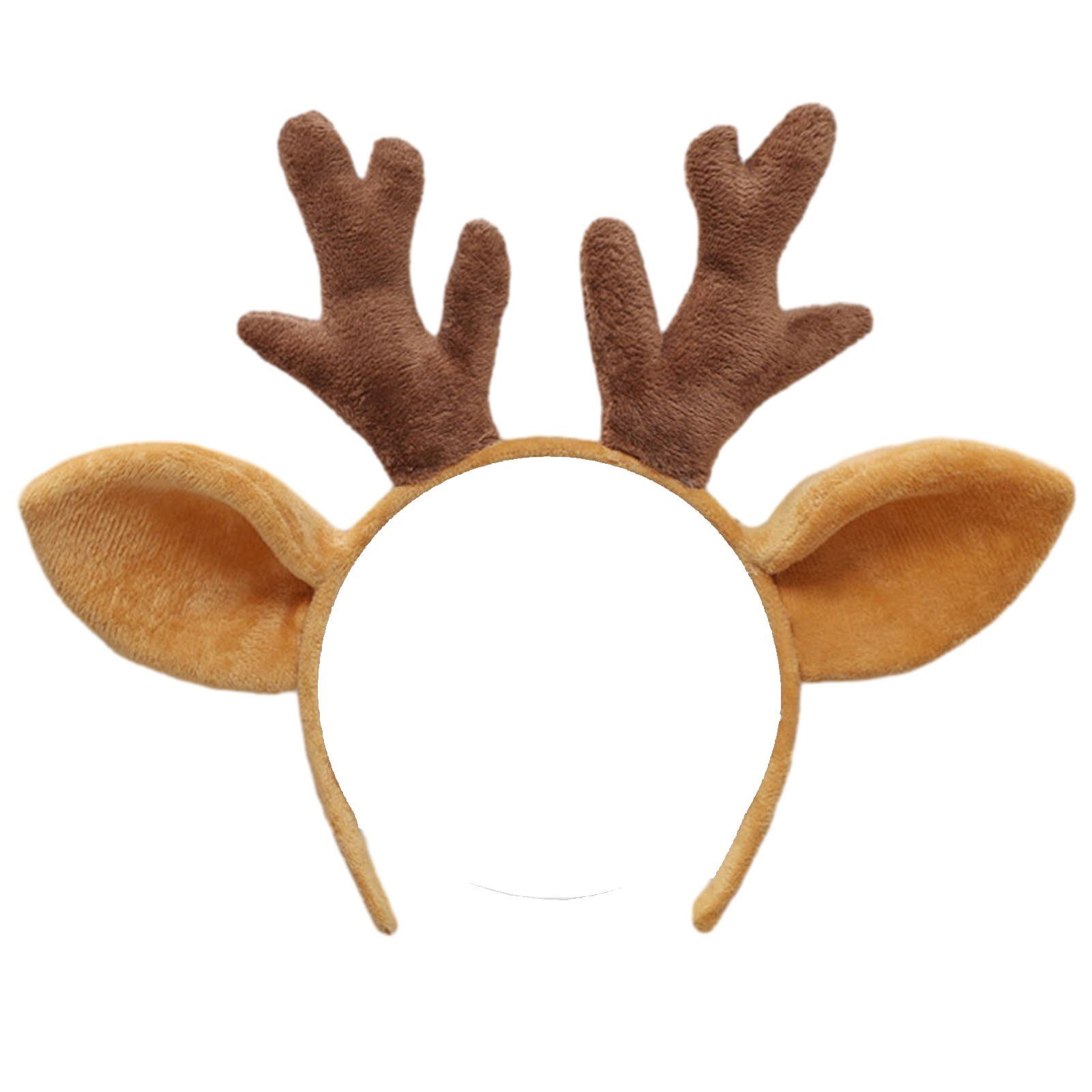 Blusmart Haarband Weihnachts-Geweih-Haarband, Bezauberndes, Personalisiertes, Diadem Stirnbänder camel brown