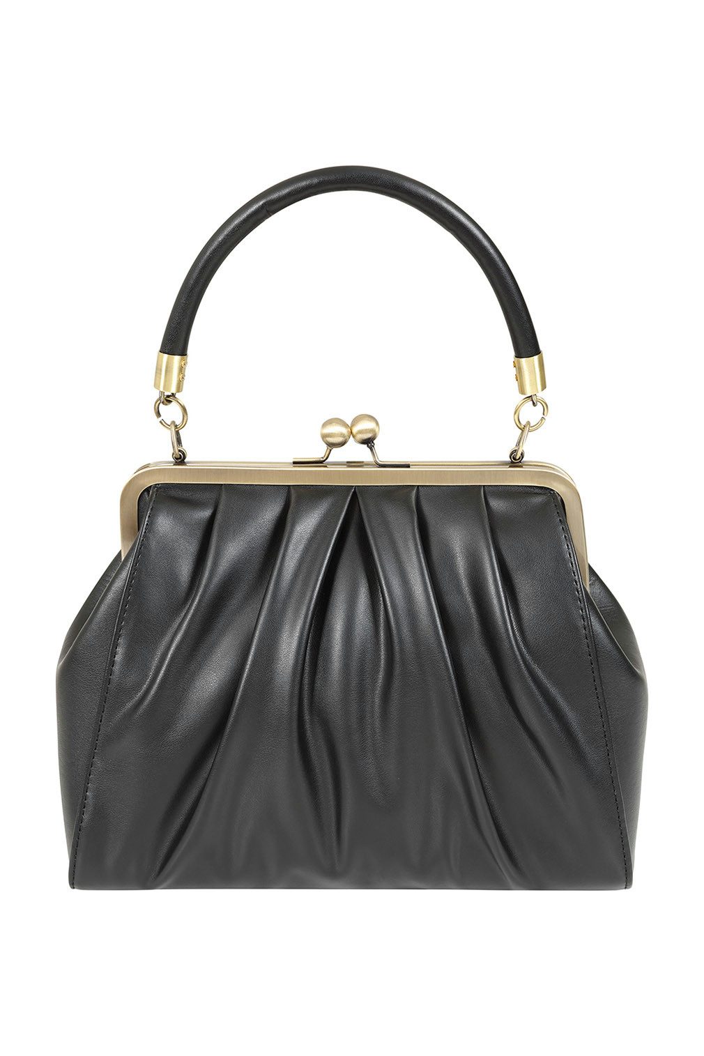 Banned Handtasche Scarlett Frame Schwarz, Rockabilly Vintage Henkeltasche