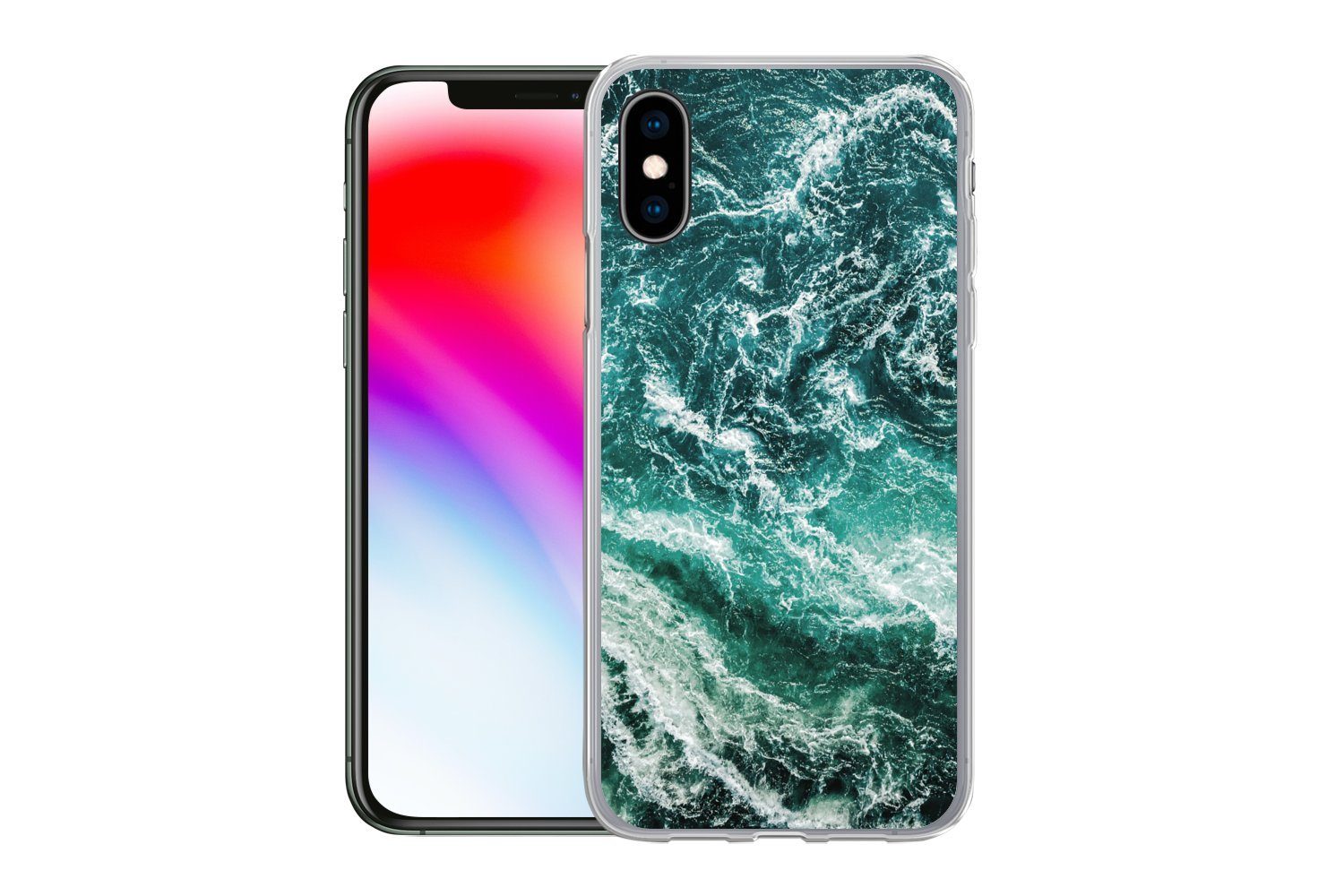 MuchoWow Handyhülle für Apple iPhone X Marmor - Gemustert - Natursteine, Smartphone-Bumper, Print, Handy Schutzhülle Dünn