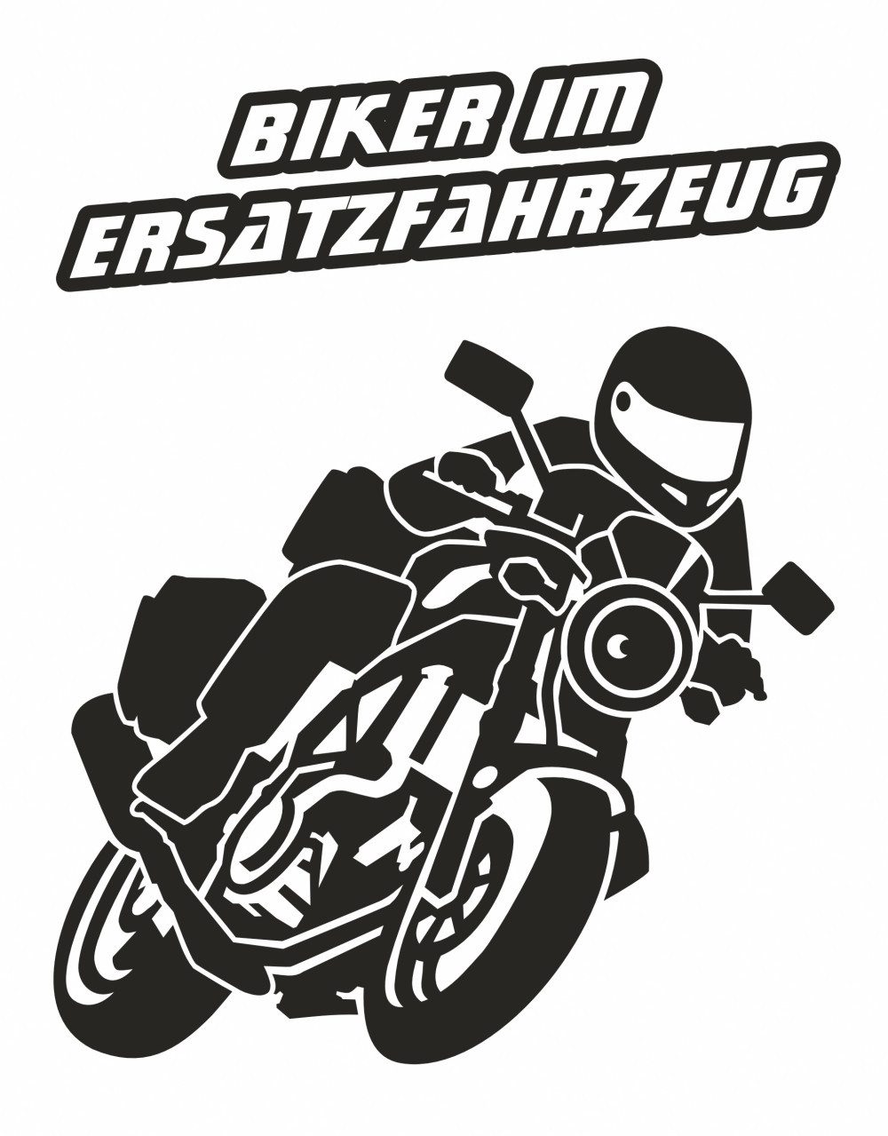 Aufkleber Hermann Schütz Aufkleber Biker im Ersatzfahrzeug