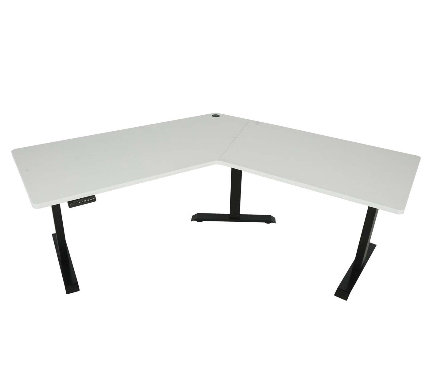 schwarz weiß, Schreibtisch (3-St), der MCW in Tischplatte weiß | Kabel Zwei Aussparungen für | MCW-D40-3in1 schwarz