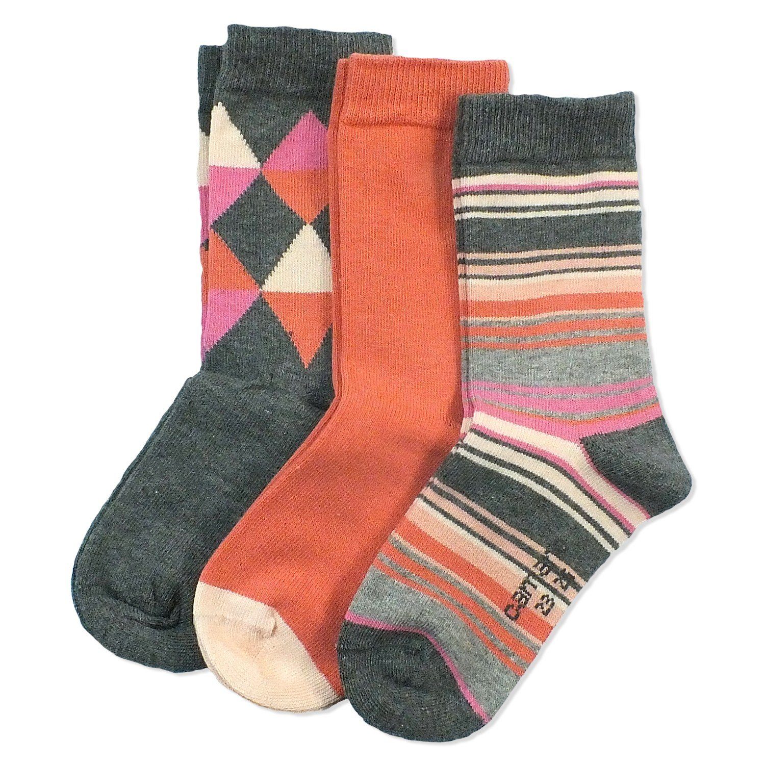 Camano Langsocken CA3851 (Packung, 3-Paar, 3 Paar) Kinder Socken, Jungen & Mädchen mit Baumwolle, Kindersocken 10 grey comb