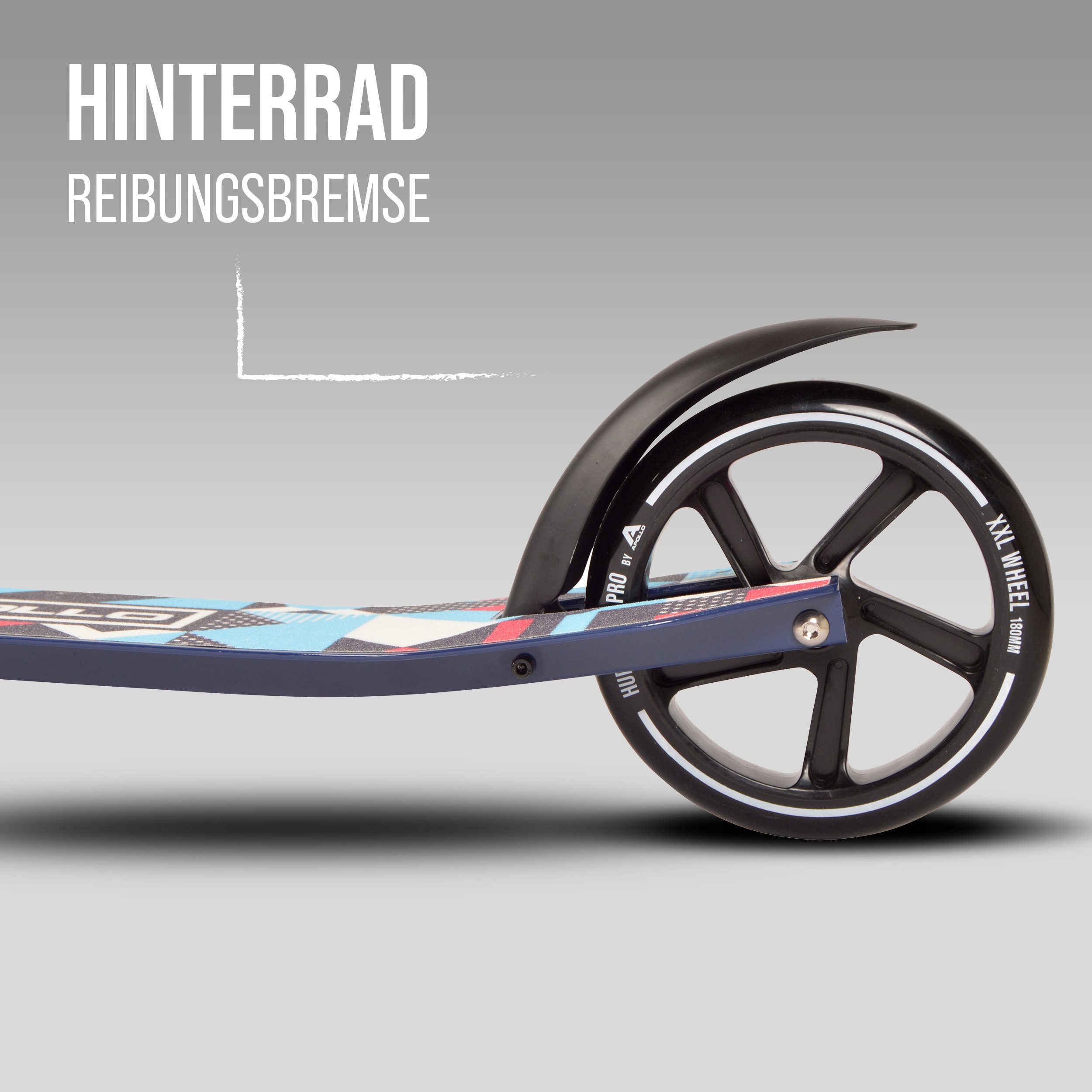 Apollo Cityroller City-Scooter Hurricane, Roller Erwachsene, Cityroller Kinder, höhenverstellbar & klappbar