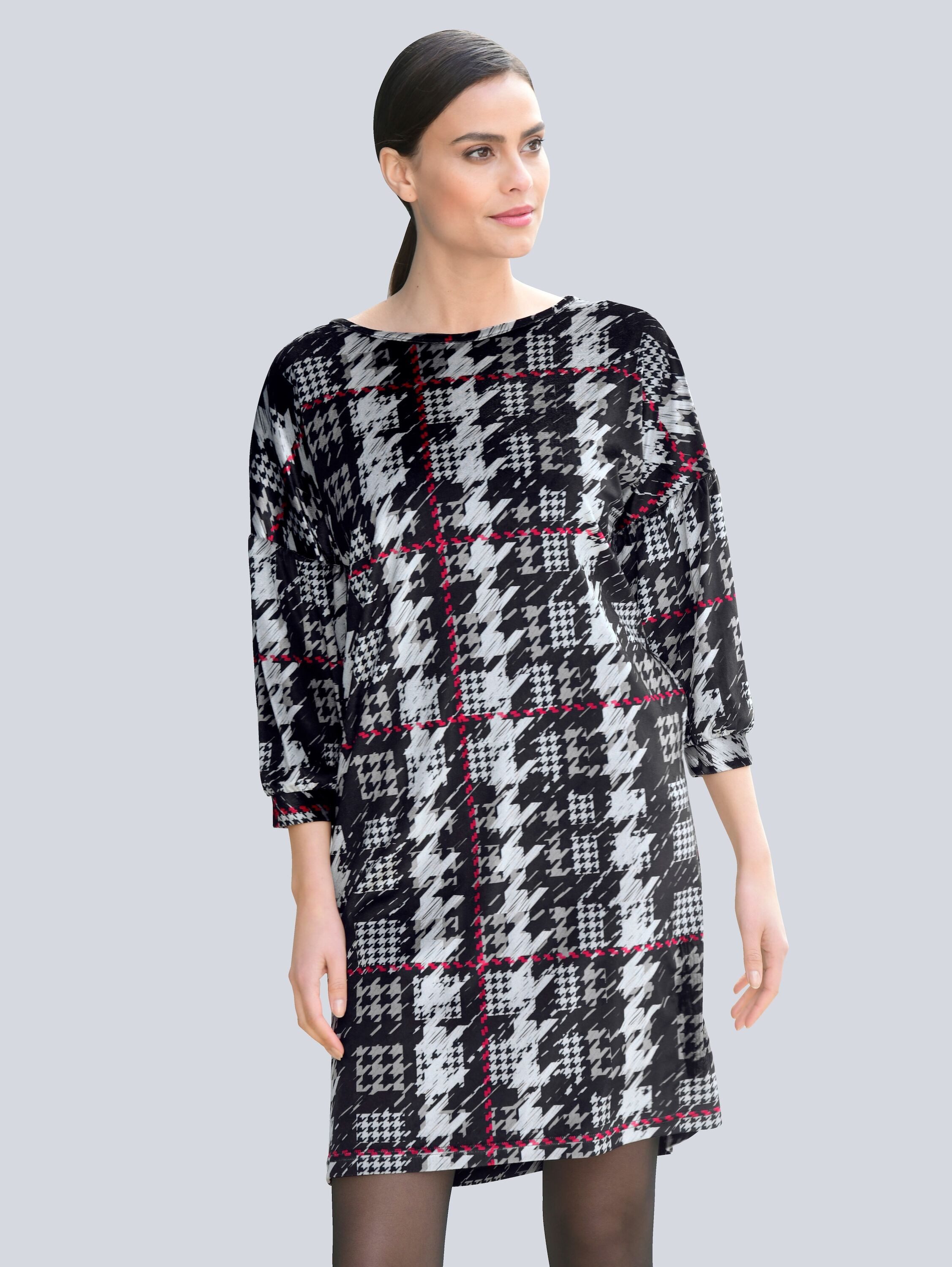 Alba Moda Jerseykleid Jerseykleid mit Hahnentrittdessin