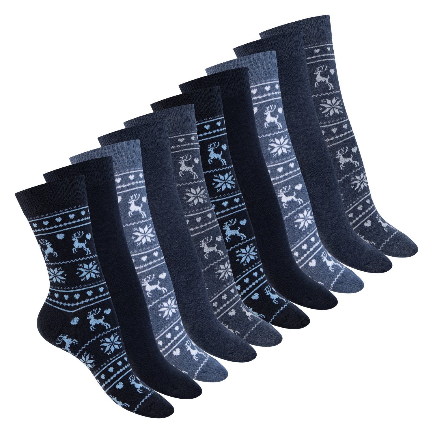 spectrum regenerative Baumwolle mit (10 Damen celodoro Süße blue Motiv Eco Paar), Basicsocken Socken