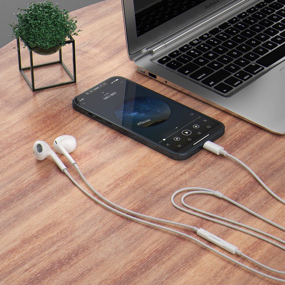 Dudao X14Pro In-Ear Stereo Sound Kopfhörer Mikrofon 3.5mm Aux Anschluss Weiß In-Ear-Kopfhörer