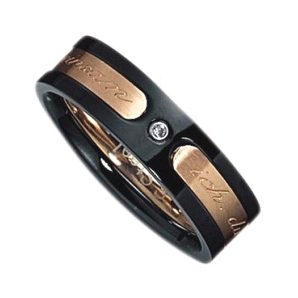 Vivance Partnerring mit Gravur Classic Ring aus Edelstahl mit einem Zirkonia Stein