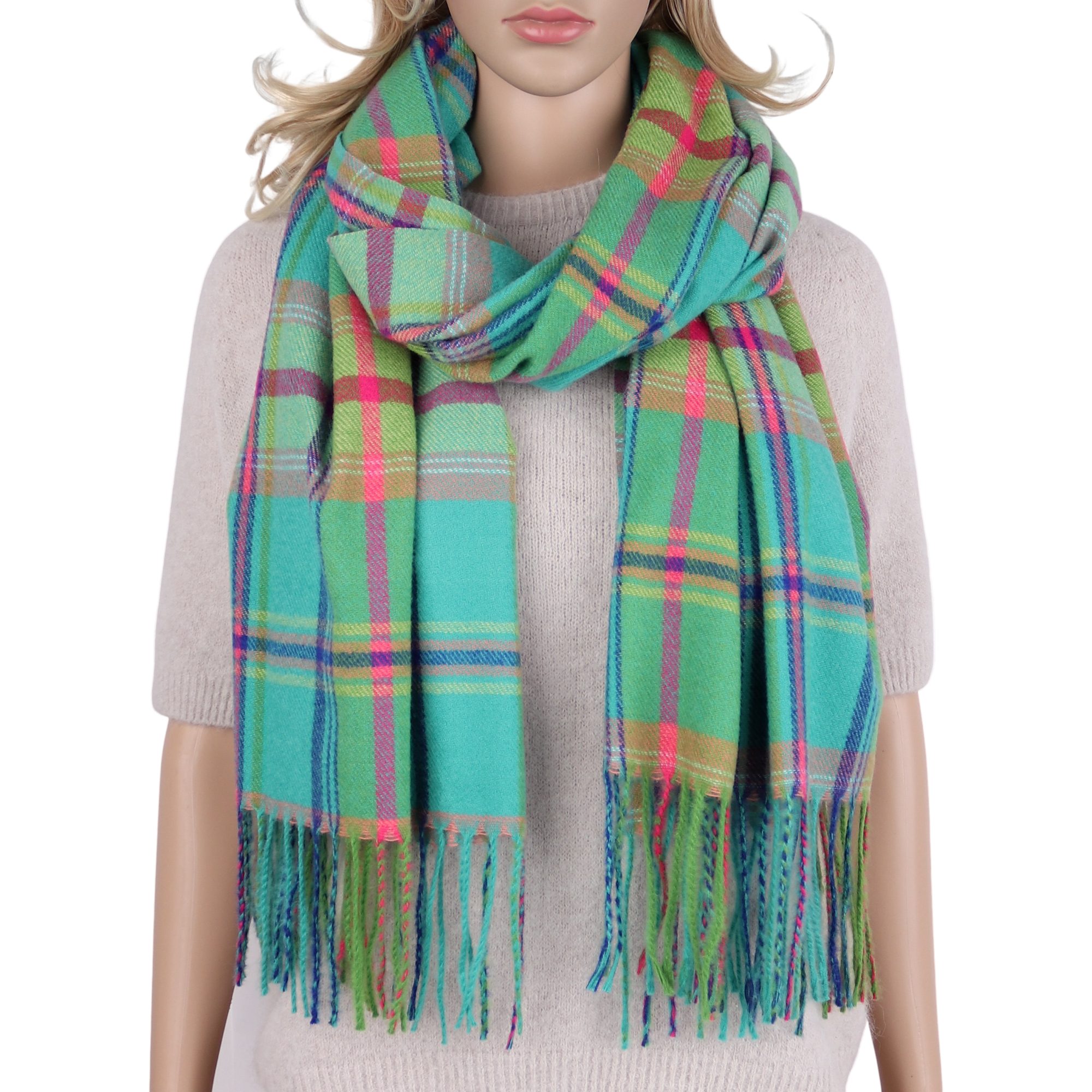 MIRROSI Modeschal weicher und warmer Schal Karo Kariert mit Fransen, 70 x18 günstig online kaufen