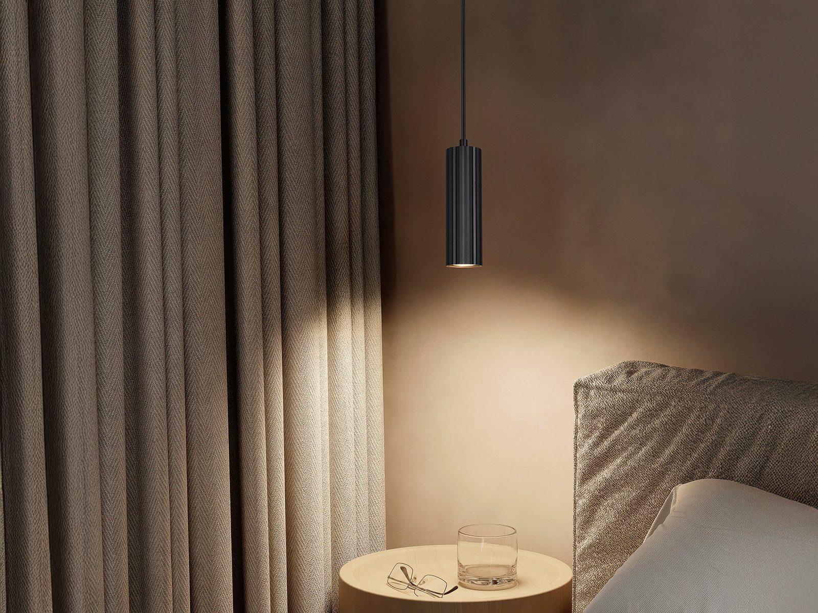 TRIO Leuchten LED Pendelleuchte, Dimmfunktion, LED wechselbar, Warmweiß, kleine Lampe für Esstisch Bett & Nachttisch hängend aus Metall Ø 5,5cm