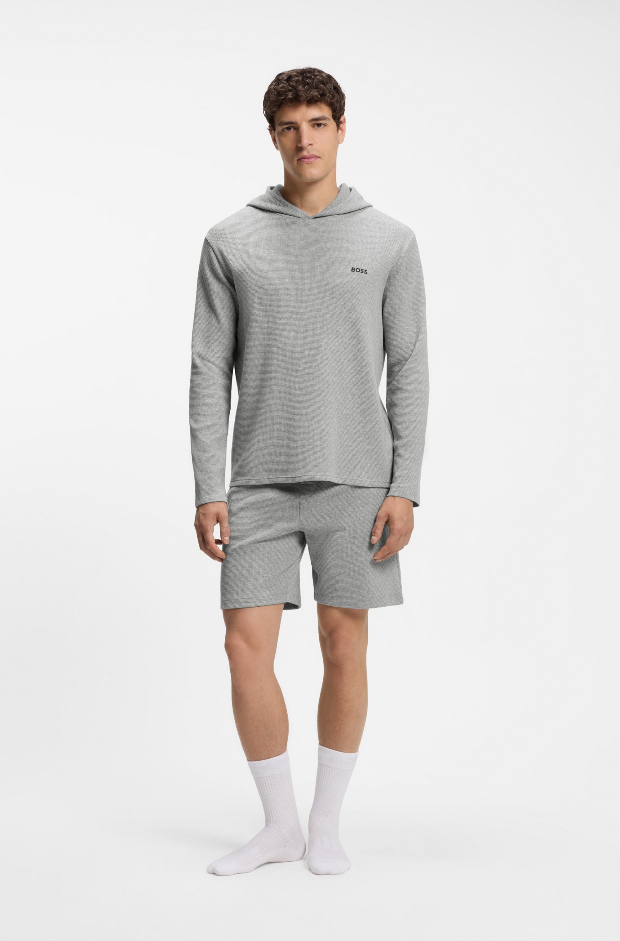 BOSS Hoodie Waffle LS-Shirt H