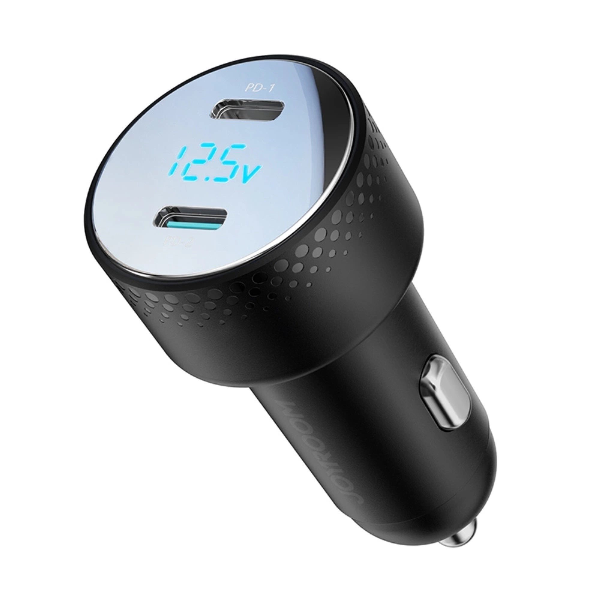 Autoladegerät 2x USB C 70W mit LED-Anzeige Schwarz Smartphone-Ladegerät