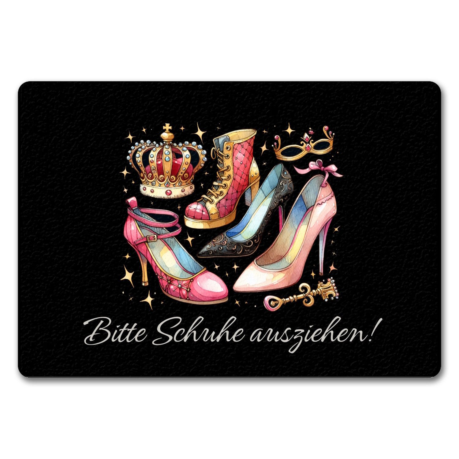 Fußmatte Schuhe ausziehen Fußmatte in 35x50 cm ohne Rand mit Spruch Bitte
