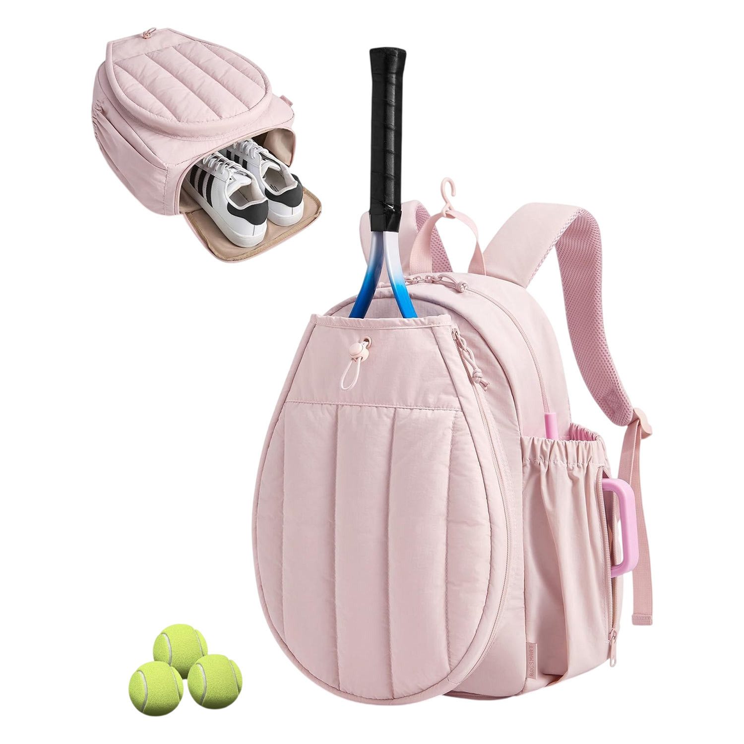 Refttenw Sporttasche Tennisrucksack,Tennis Tasche mit Schuhfach,Tennis Backpack,Rucksack, für Tennisschläger bis 12 Zoll, leicht mit Ballfach