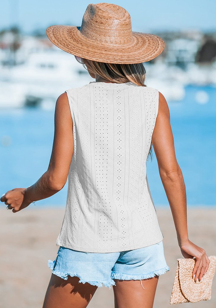 Cupshe Tanktop Netzstrickweste mit Rundhalsausschnitt günstig online kaufen