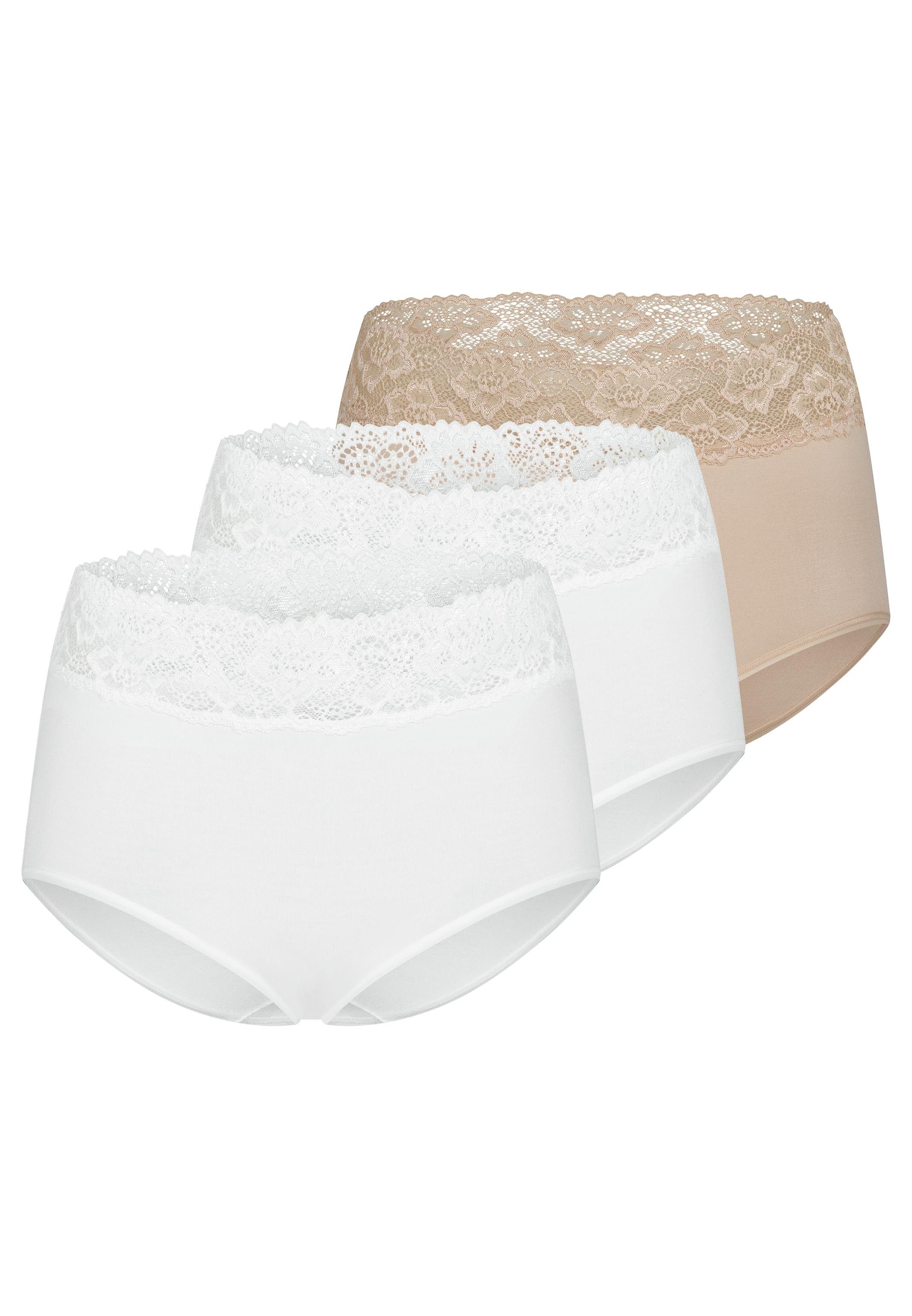 Nina Von C. Taillenslip 3er Pack Slipboutique (Spar-Set, 3-St) Taillen Slip - Blickdicht - Mit transparentem Spitzenbund