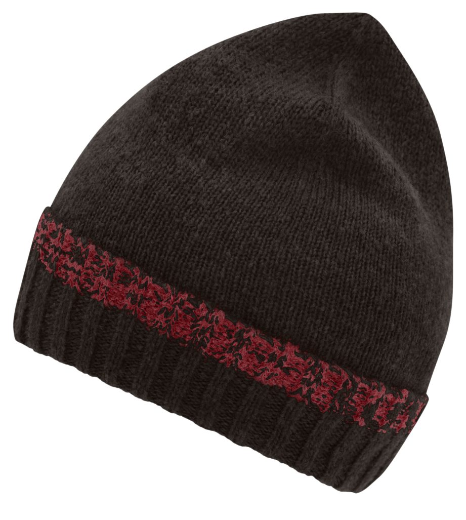 Myrtle Beach Strickmütze Traditional Beanie Melierte Strickmütze mit Krempe MB7116 Effektvolle Akzente durch zweifarbiges Ripp-Design