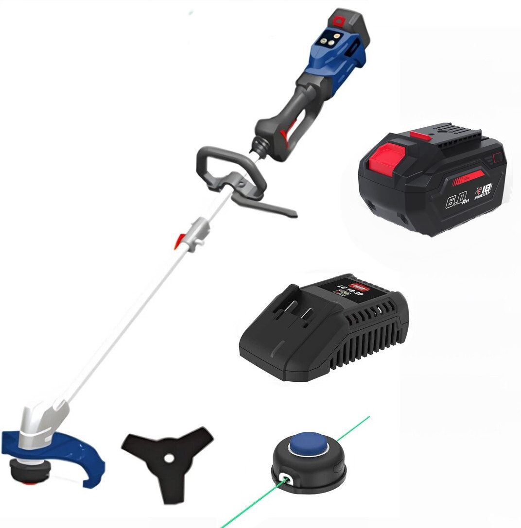 Güde Akku-Motorsense 18V Freischneider / Rasentrimmer FS 18-0 mit Akku 4.0 Ah / Ladegerät