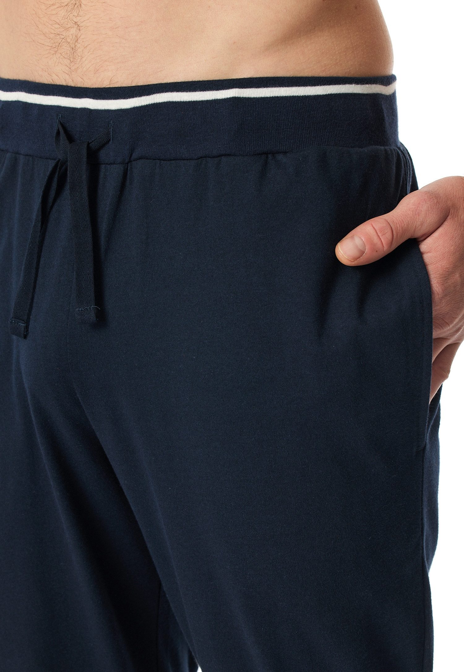 Schiesser Pyjamahose Mix+Relax Reine Baumwolle, seitliche Taschen, Bindeband – Bild 5 von 5