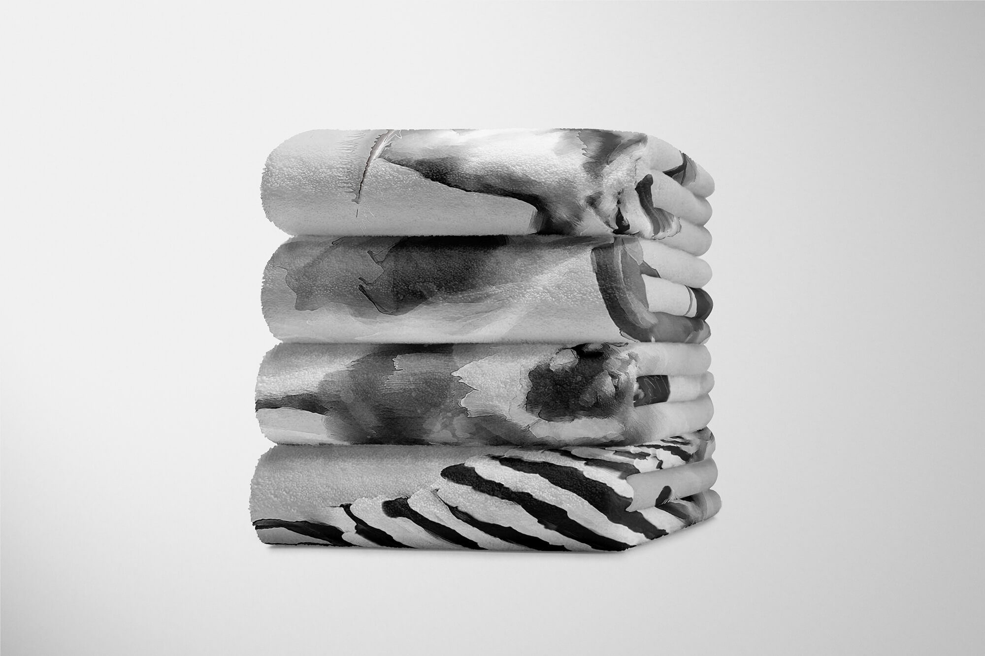 Löwe Kuscheldecke Kunstvoll Grau Handtuch Sinus Raubkatze (1-St), Motiv, Saunatuch Handtuch Handtücher Baumwolle-Polyester-Mix Art Strandhandtuch