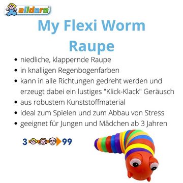 alldoro Spiel, 60371, Flexi Worm Raupe, Fidget Slug für Kinder