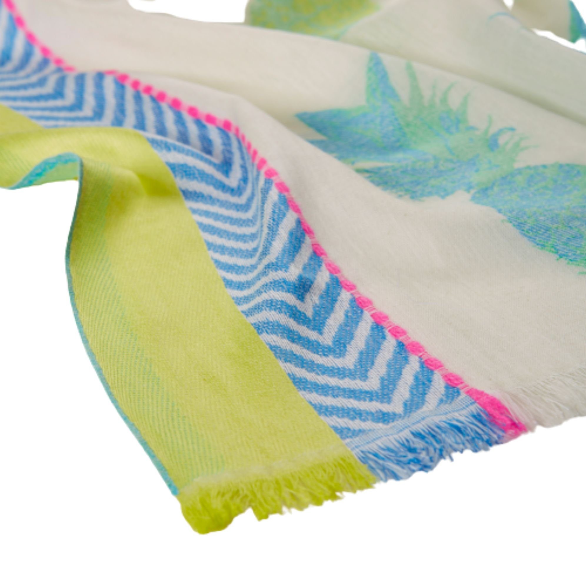 Codello Modeschal CodelloSchal Ananas Muster, Feine Fransenabschlüsse