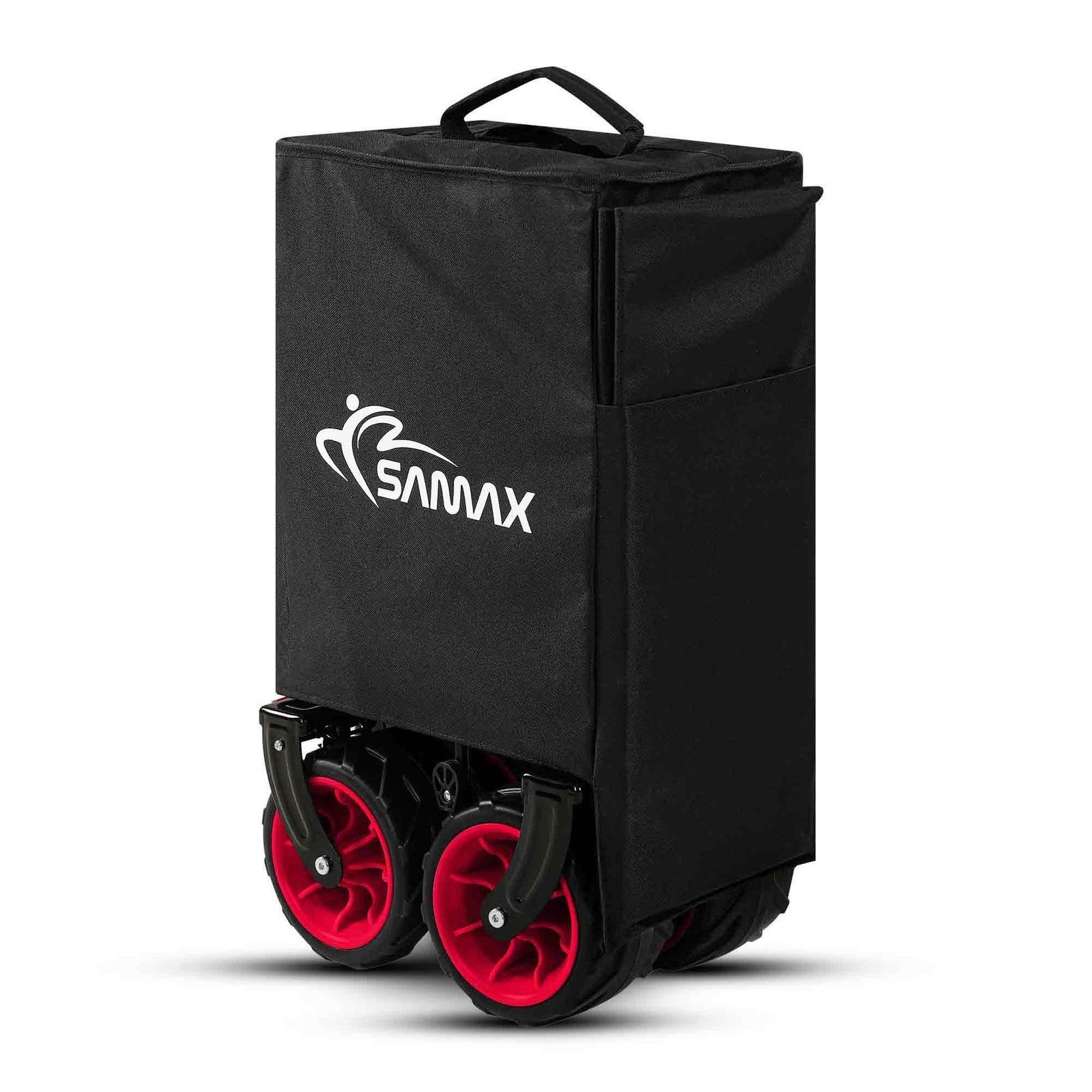 - SAMAX Edition Schwarz/Rot Bollerwagen - Travel Black Offroad Faltbarer Bollerwagen