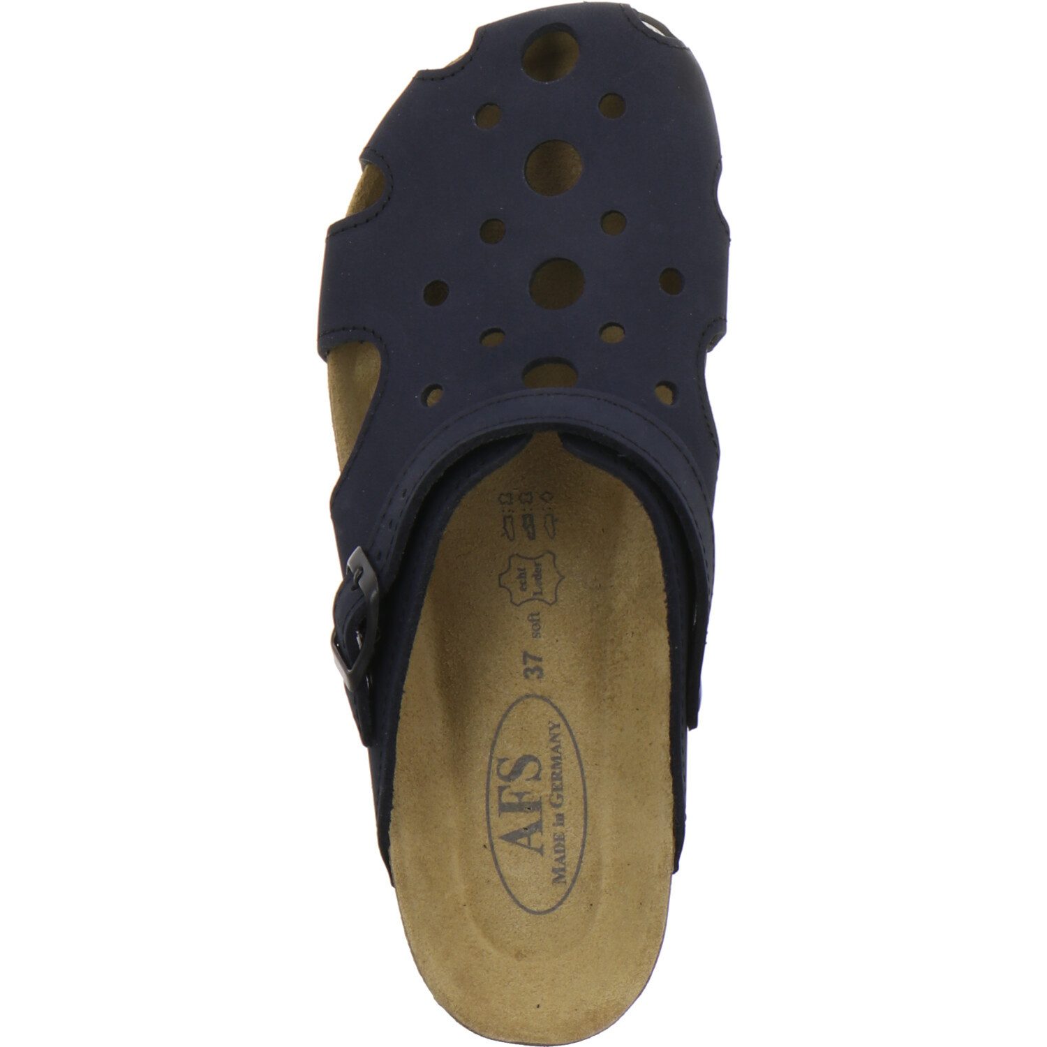 AFS-Schuhe 2993C40 Clogs Pantolette für Damen mit Fußbett, bequeme Hausschuhe aus Leder