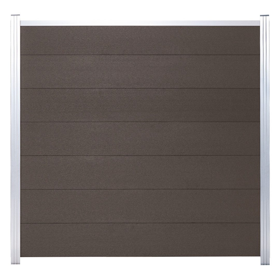 GartenLand Zaun Ameland WPC ca. 180x180 cm, (Set, Ohne Pfosten, Ohne Abschlussprofil, ca. 180x180 cm), Anthrazit