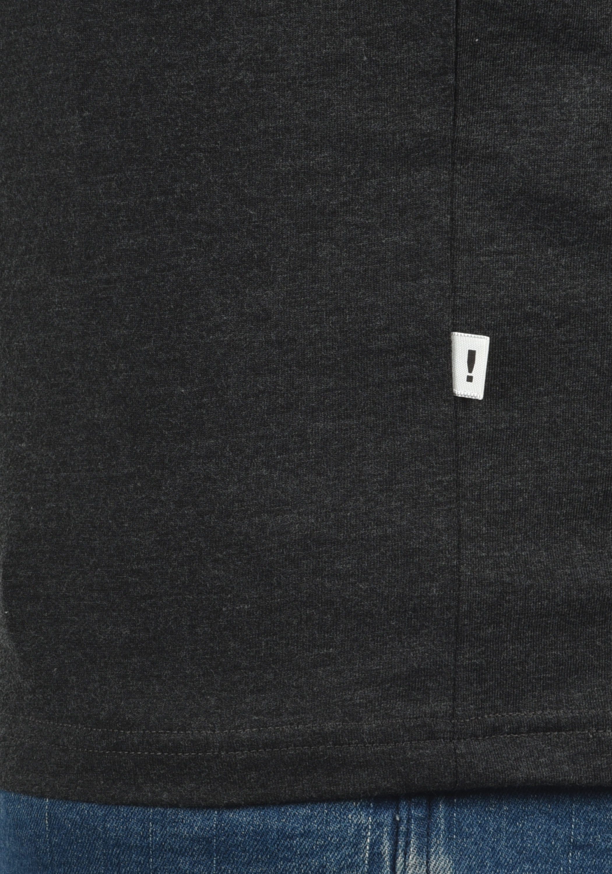 SDBastien im Grey (8288) !Solid Dark Melange Longsleeve Baseball-Look Rundhalsshirt