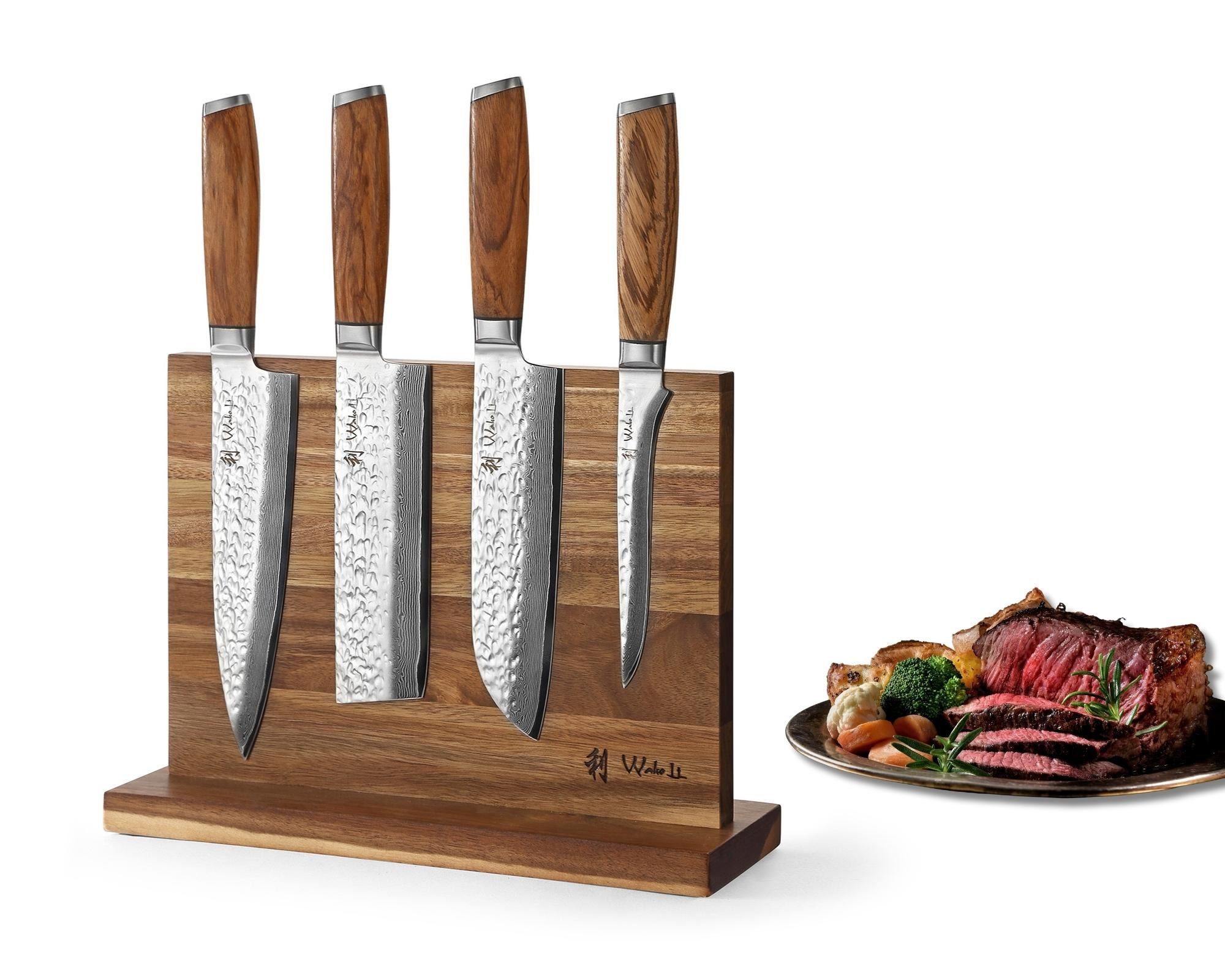 Wakoli Magnet-Messerblock Chef's Choice I 4 Küchenmesser & magnetischer Ножиblock