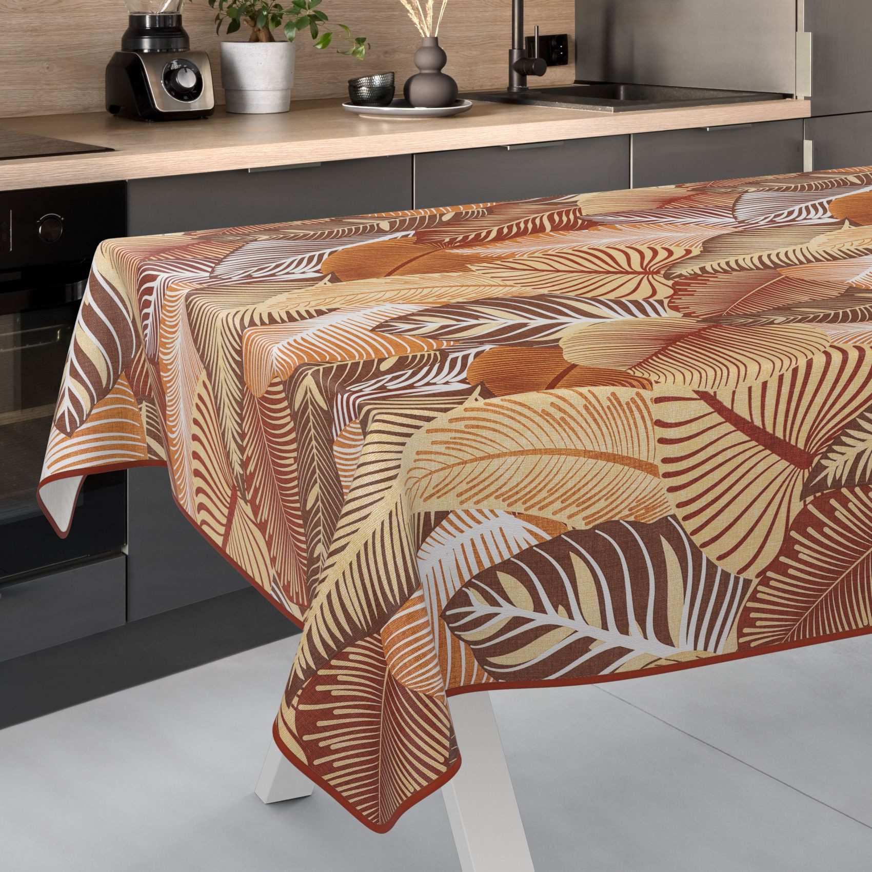 ANRO Tischdecke Wachstuch abwaschbar Blätter Tischwäsche (Einzelstück 1-tlg günstig online kaufen