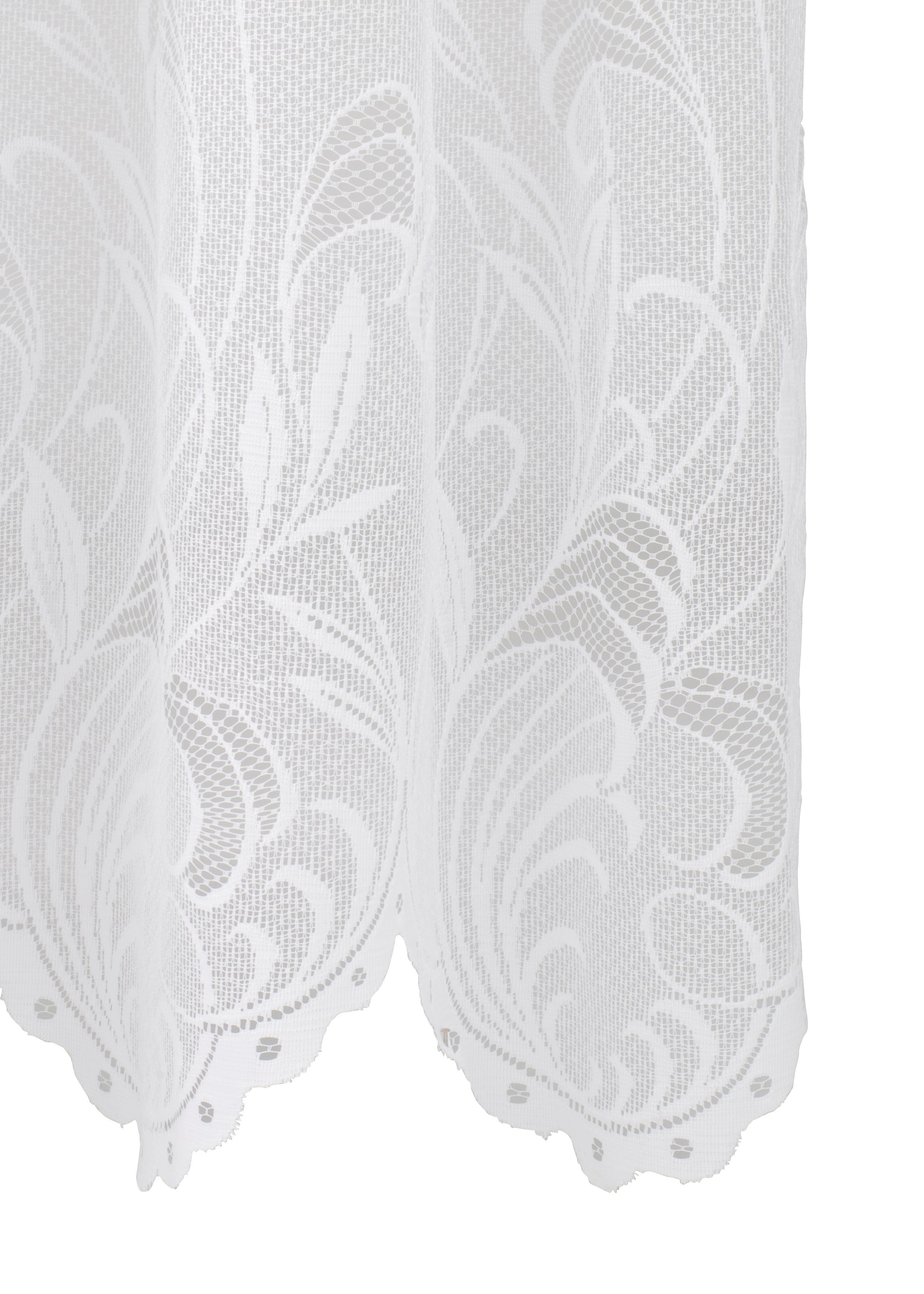 Weckbrodt Gardine Jacqu (1 St), Kräuselband, halbtransparent, feste Falten, Jacquard, halbtransparent, Bordüre, nach Maß, Store