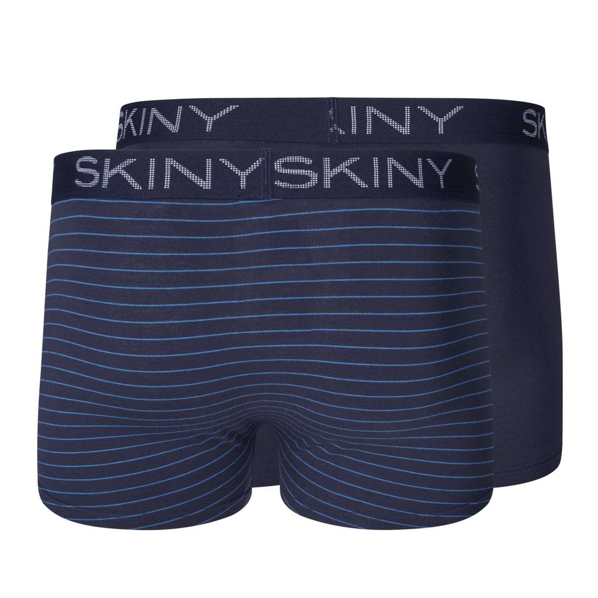 Skiny Pack Pants - 2er Boxer Short, Trunks, Herren Blau Boxer