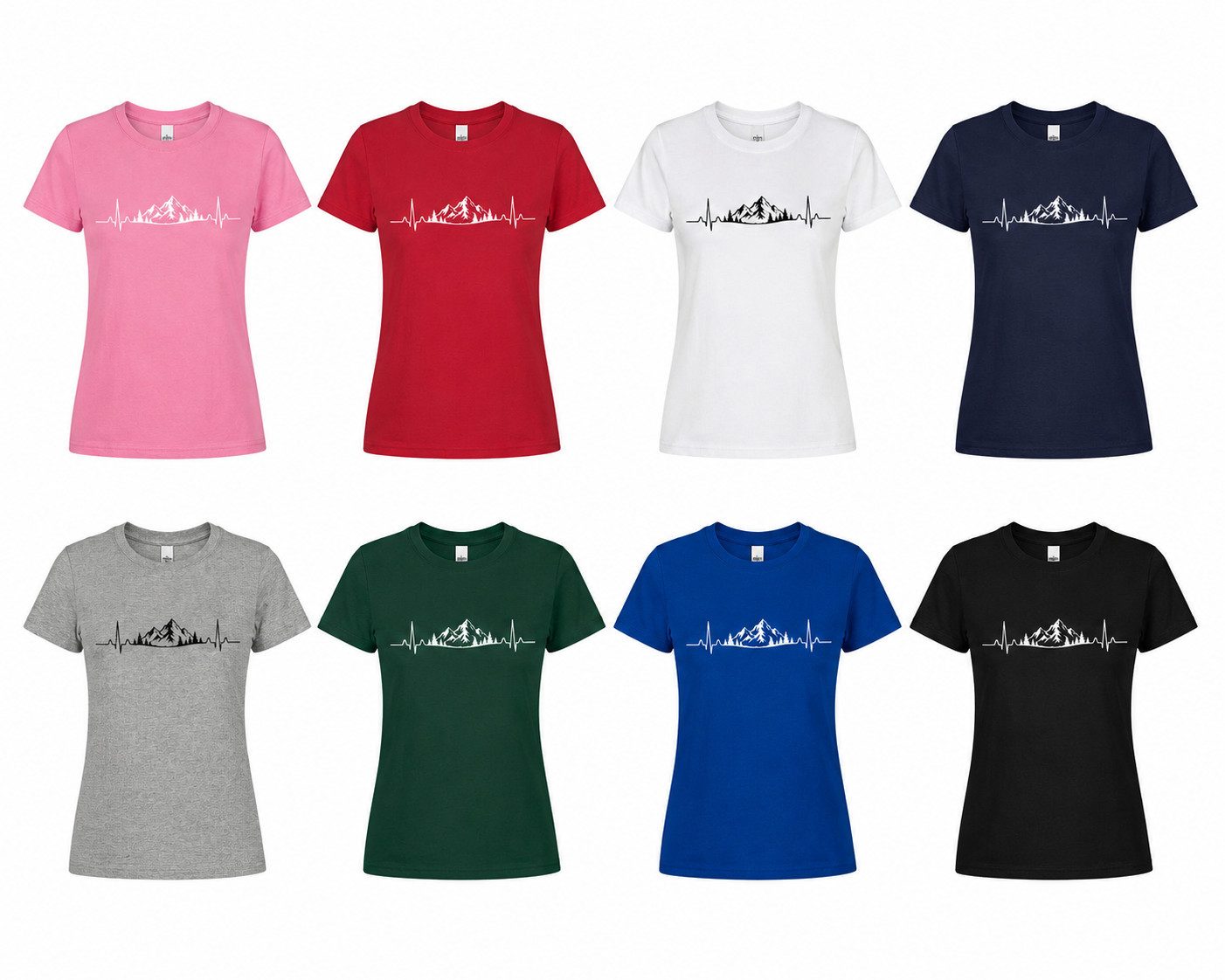Blondie & Brownie T-Shirt heartBeatAlpen Damen T-Shirt Herzschlag Bergmotiv Outdoor Look (Einzelstück, Einzelartikel) heartBeatAlpen Bergliebe Naturmomente Shirt