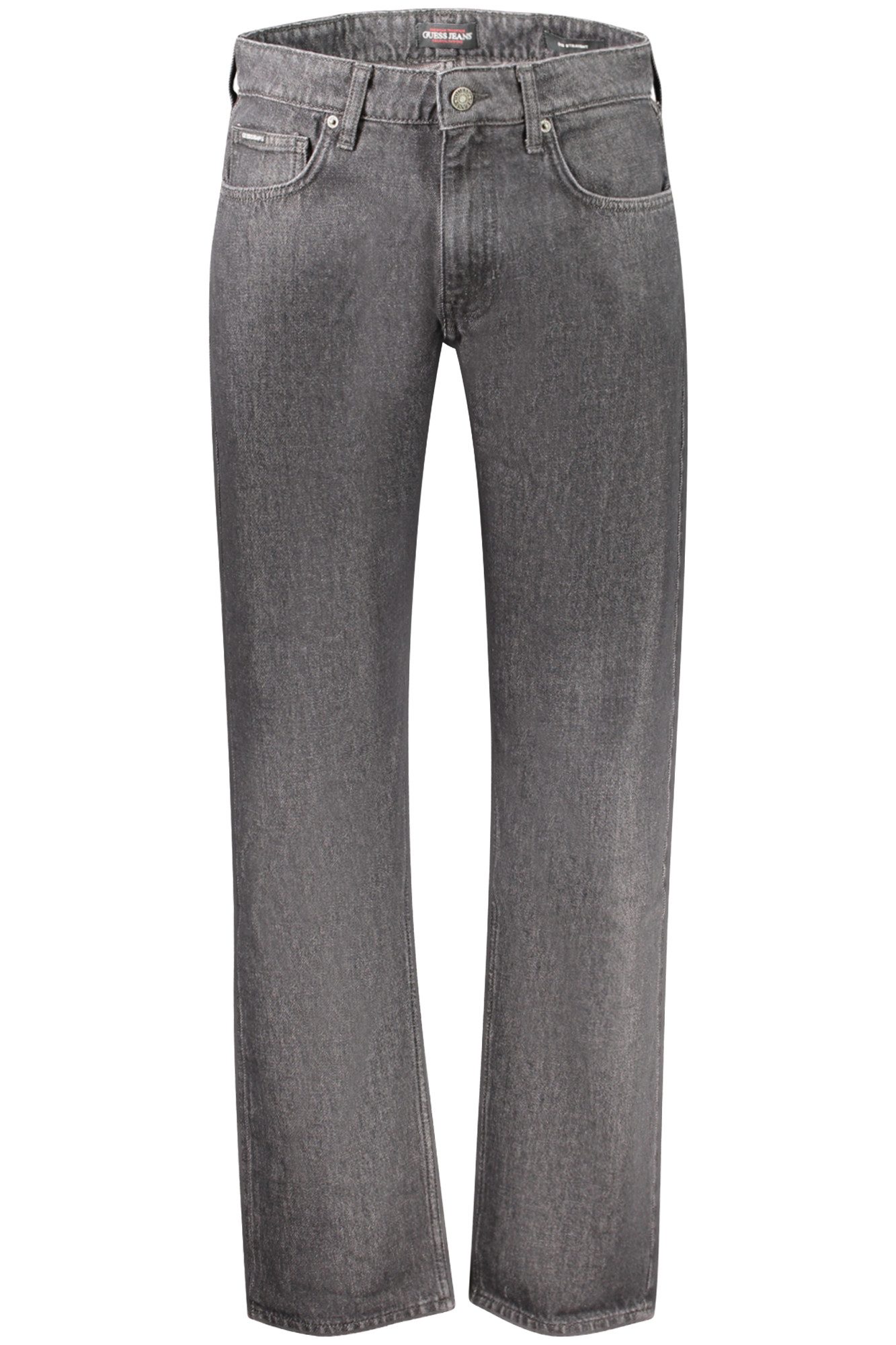 GUESS JEANS 5-Pocket-Jeans Herren-Jeans Schwarz: Gerade Form, 5 Taschen, Reißverschluss