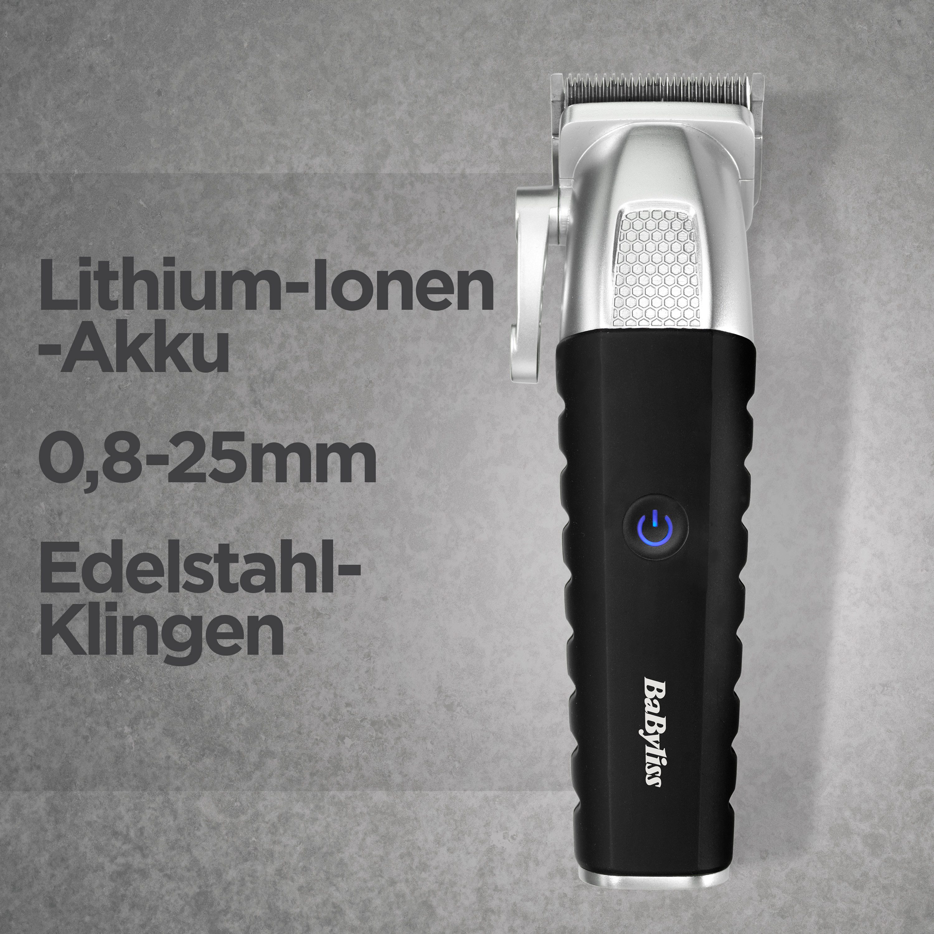 BaByliss Haarschneider Lithium Power Haarschneider Set, E812E, Lithium-Ionen-Akku, 10 Kammaufsätze, 50 Schnittlängen