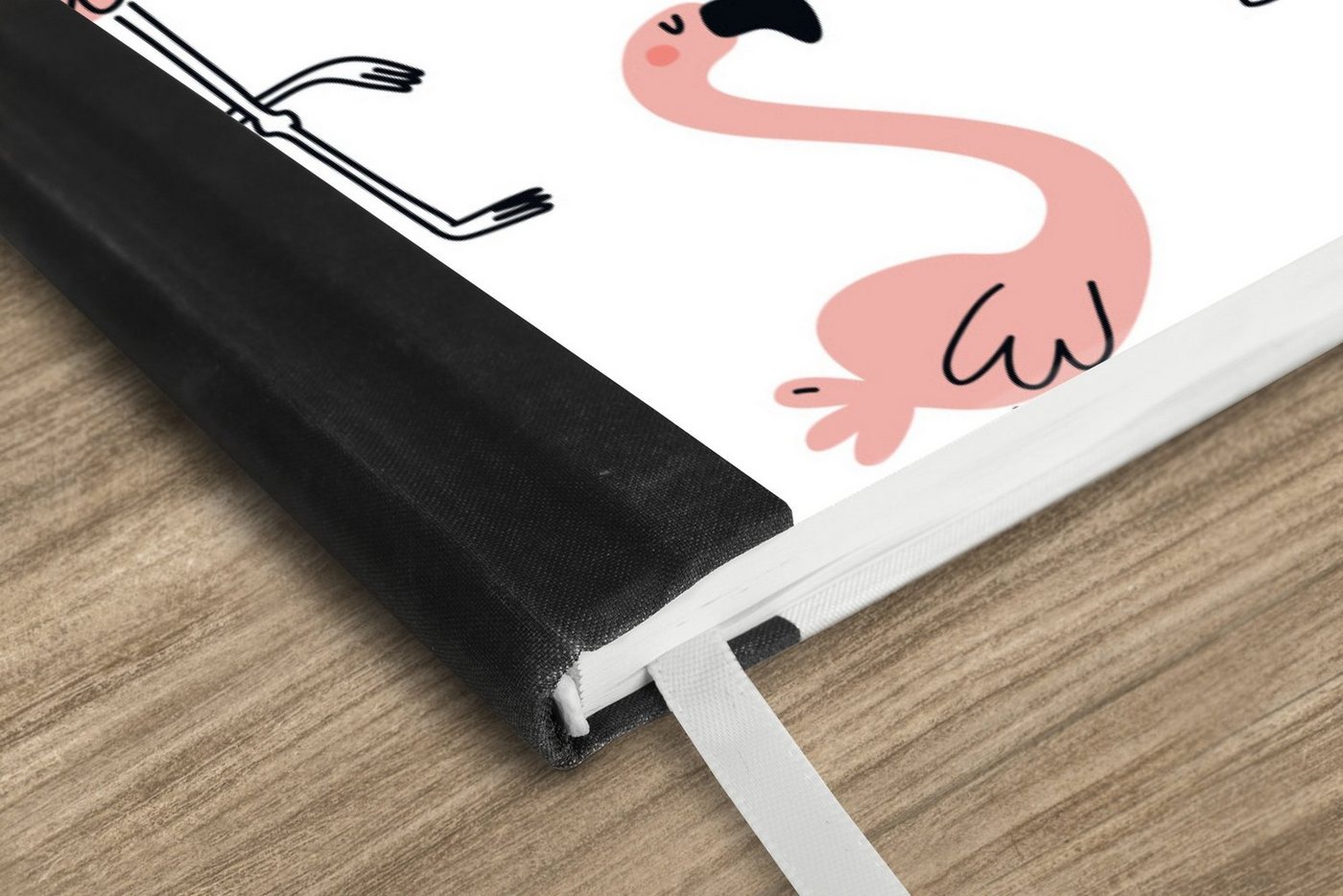 Thumbnail - MuchoWow Notizbuch Flamingos - Rosa - Grau - Illustration - Kinder, Notebook, Notizblock a5, Tagebuch, Journal Liniert