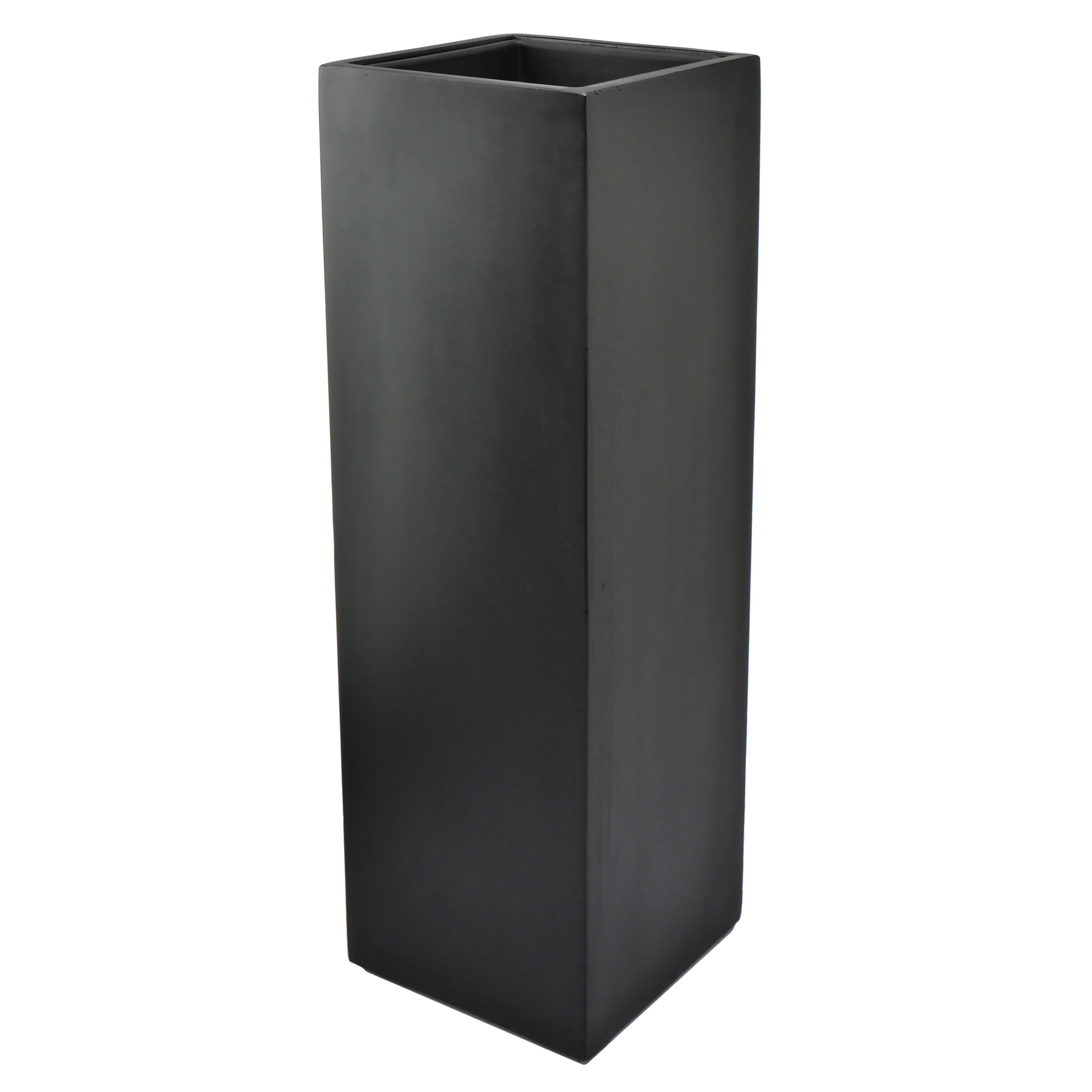 Flingora Bodenvase Temple, mit Einsatz - Fiberglas - Indoor & Outdoor - Samtschwarz - Höhe 97 cm