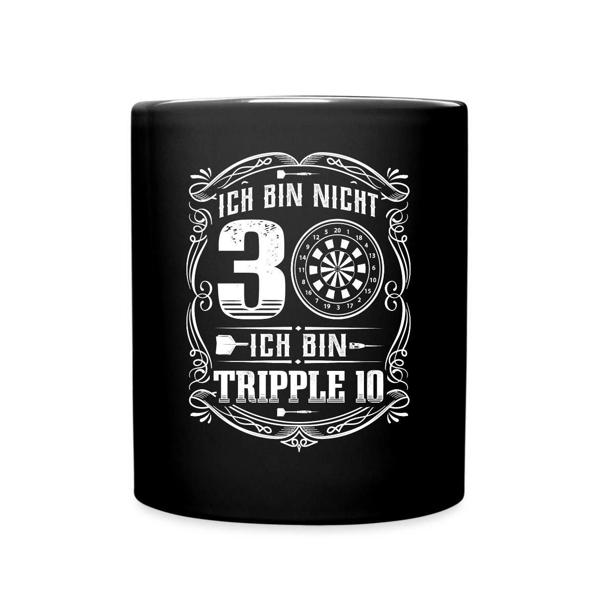 Spreadshirt Tasse 30. Geburtstag, Nicht 30 Tripple 10 Tasse Einfarbig, Keramik