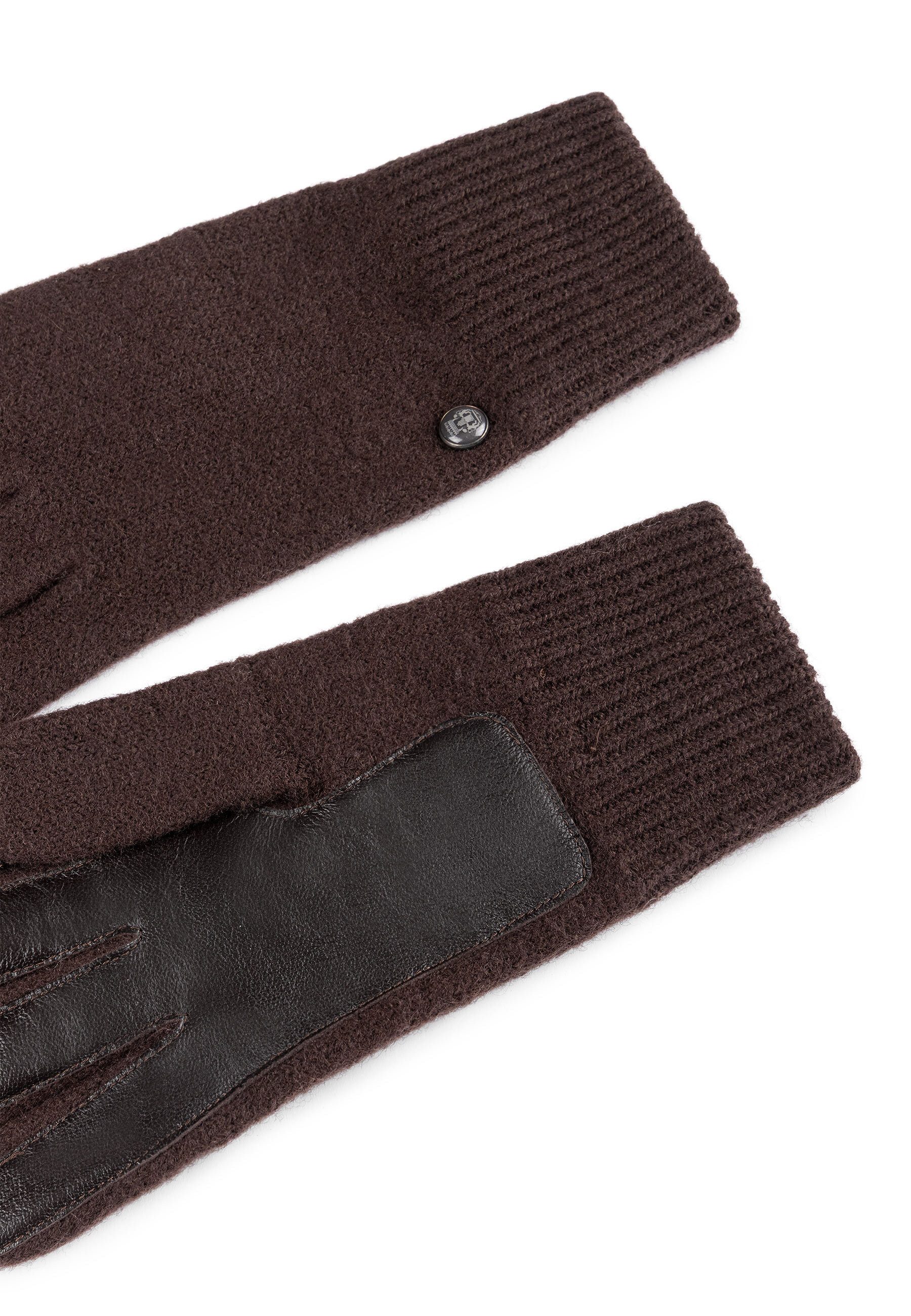 Roeckl Strickhandschuhe WALKHANDSCHUHE MIT LEDERINNENHAND