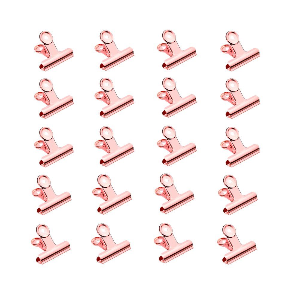 zggzerg Klemmen 30 Stück Foldback-Klammern aus Metall für Dokumente, Fotos, Taschen Rosa