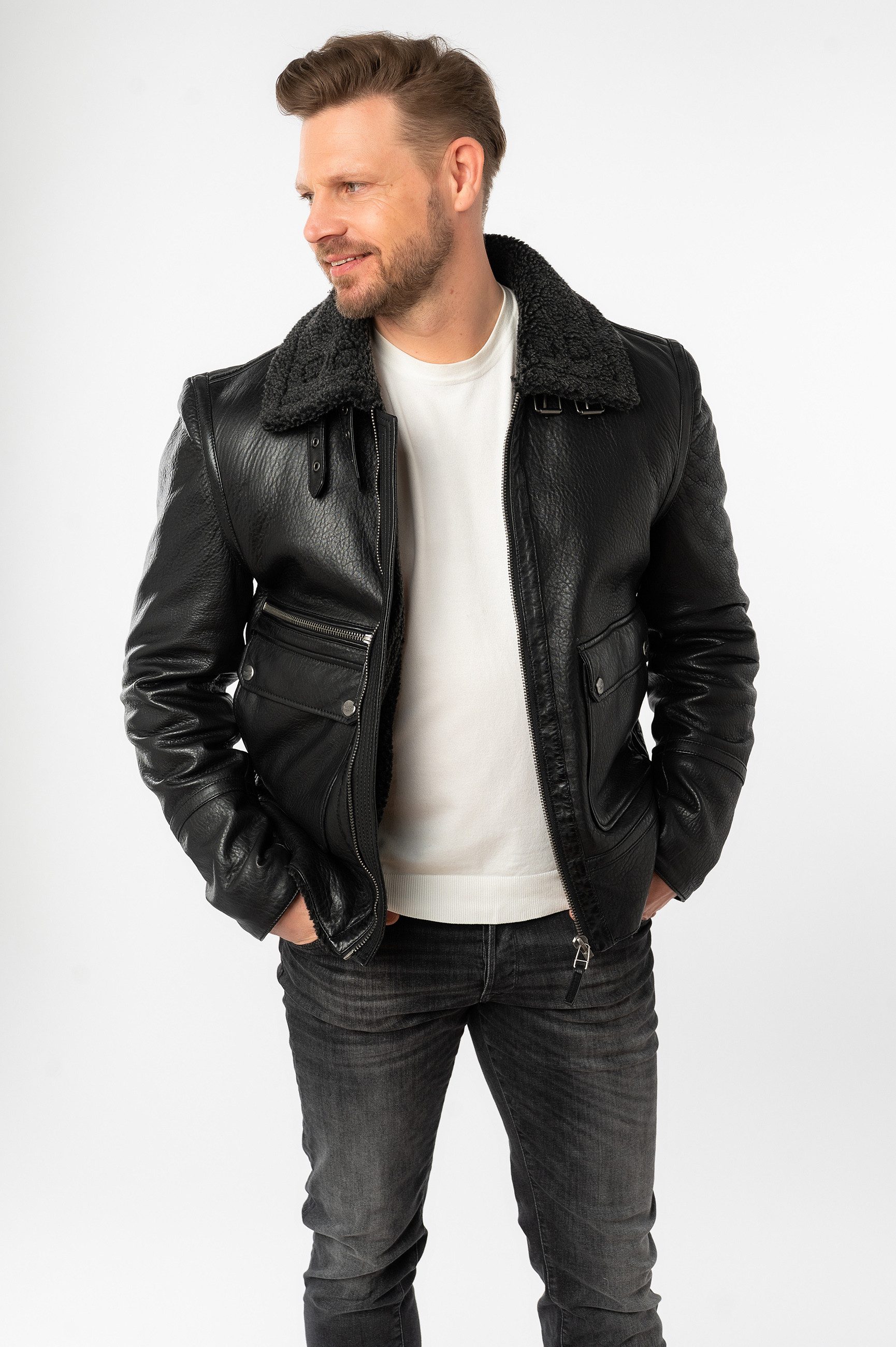 Mauritius Lederjacke MMCeylor mit Umlegekragen günstig online kaufen