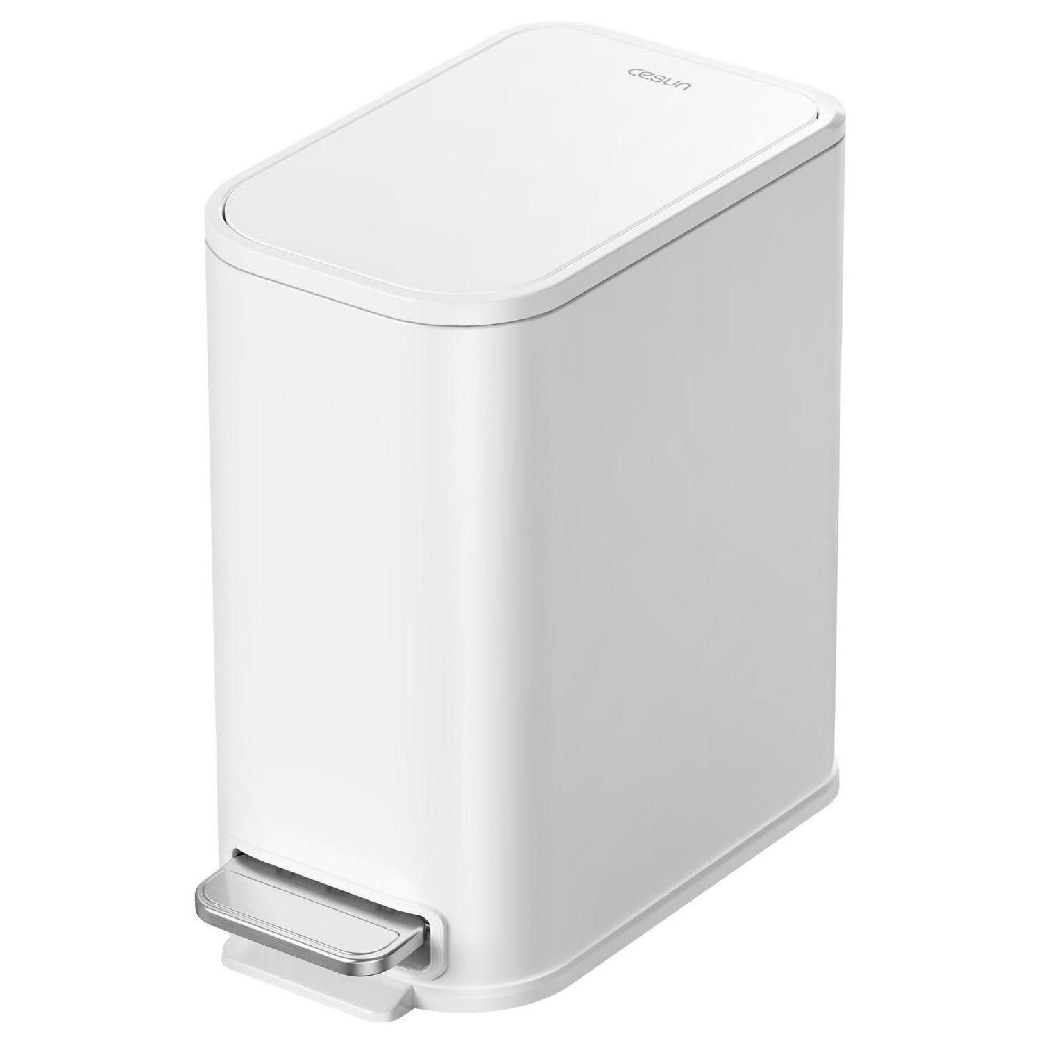 LuxusKollektion Kosmetikeimer Mülleimer mit Deckel 5L weiß Edelstahl